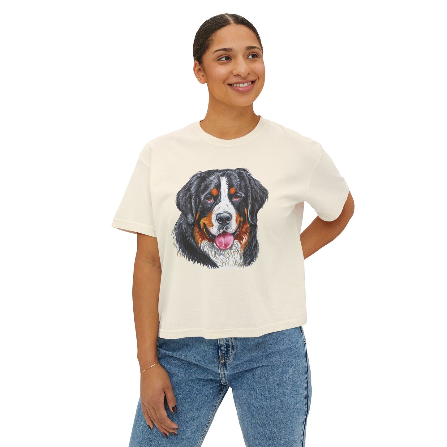 Bernese Mountain Dog #2 Women's Oversized Boxy Tee