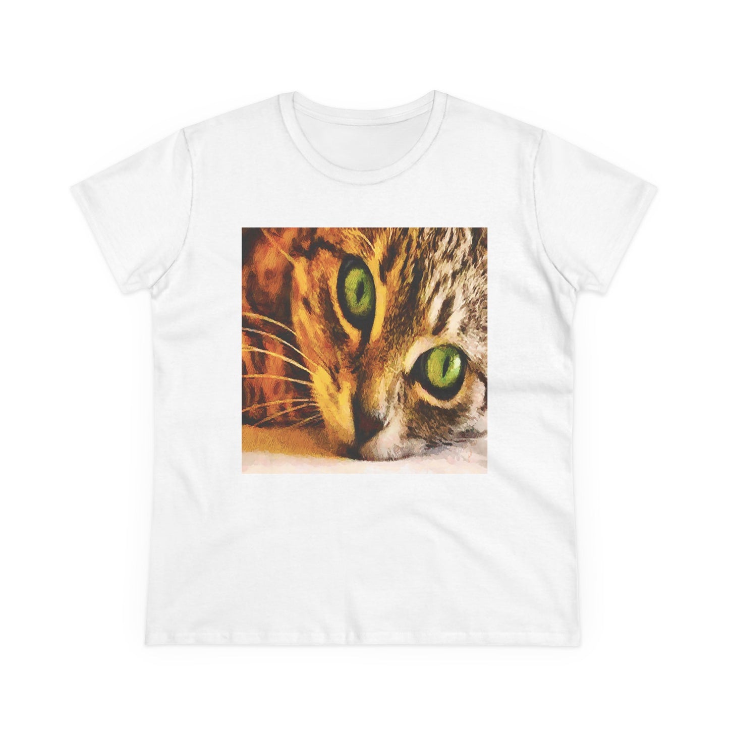 Cat "Brucie's Eyes"Women's Midweight Cotton Tee