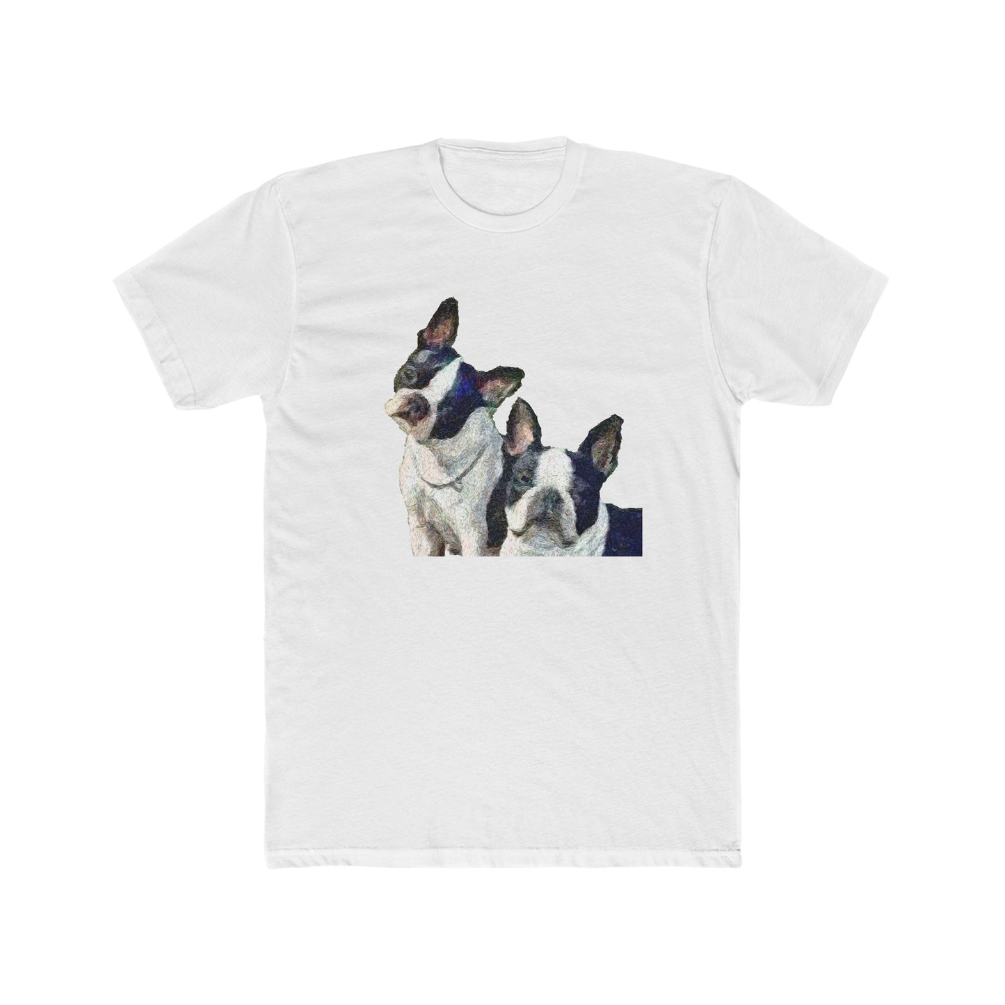 Skipper & Dee Dee Boston Terriers Men's Fitted Cotton Crew Tee