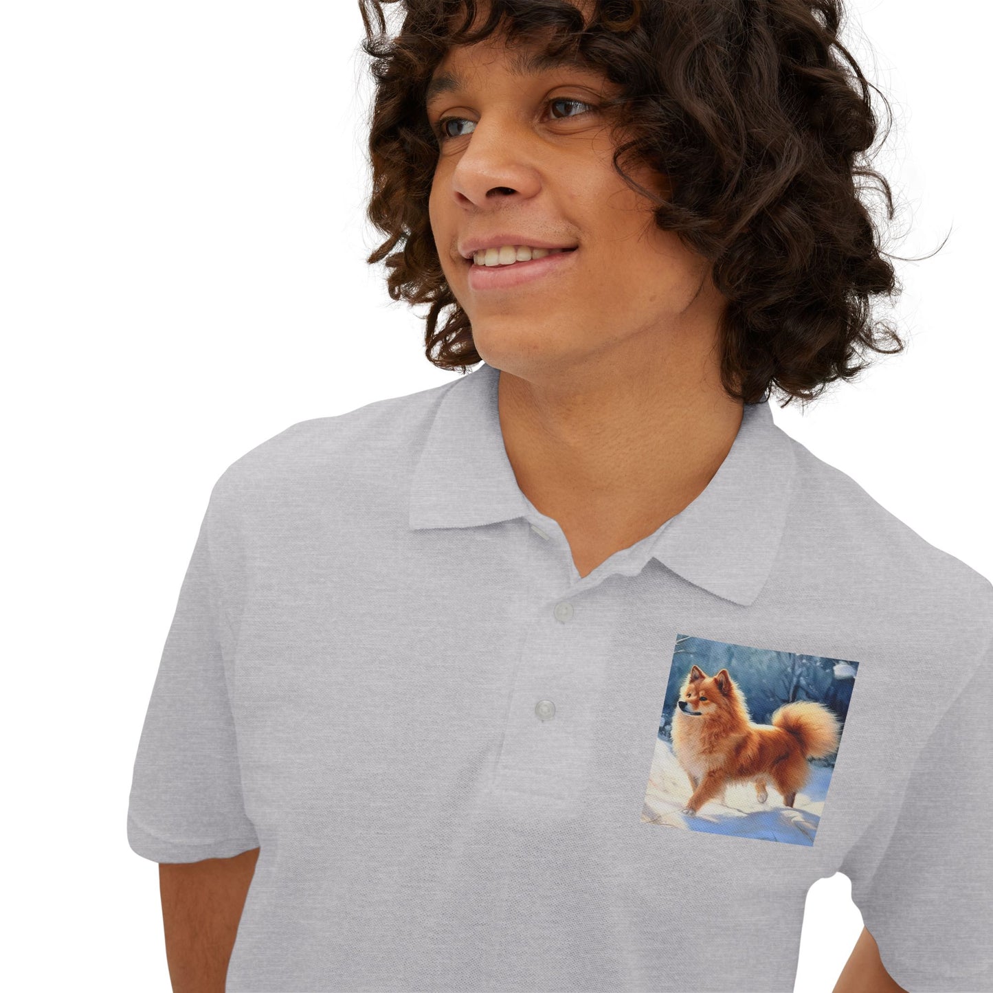 Finnish Spitz Men's Piqué Polo Shirt