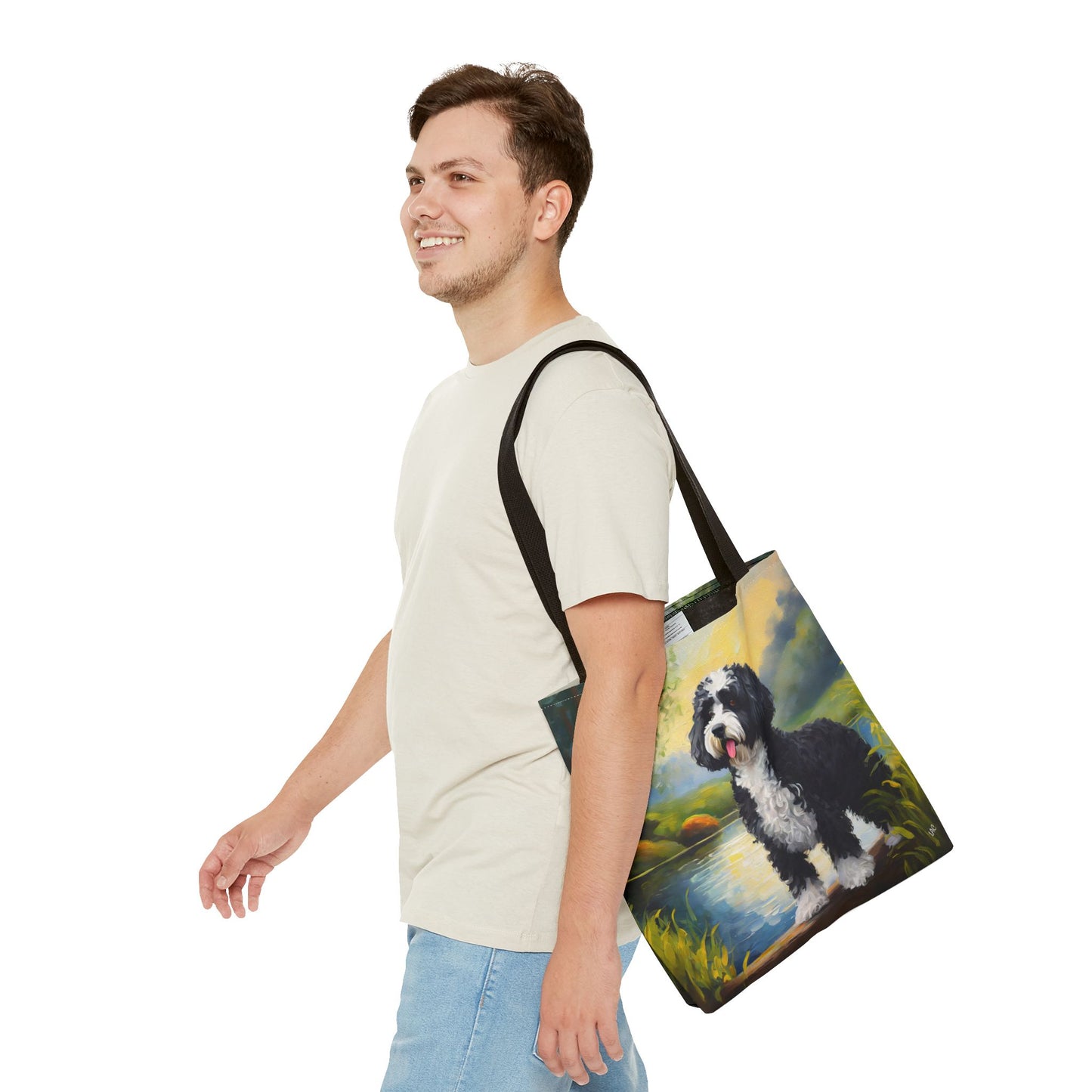 Portuguese Water Dog Polyester Tote Bag (AOP)