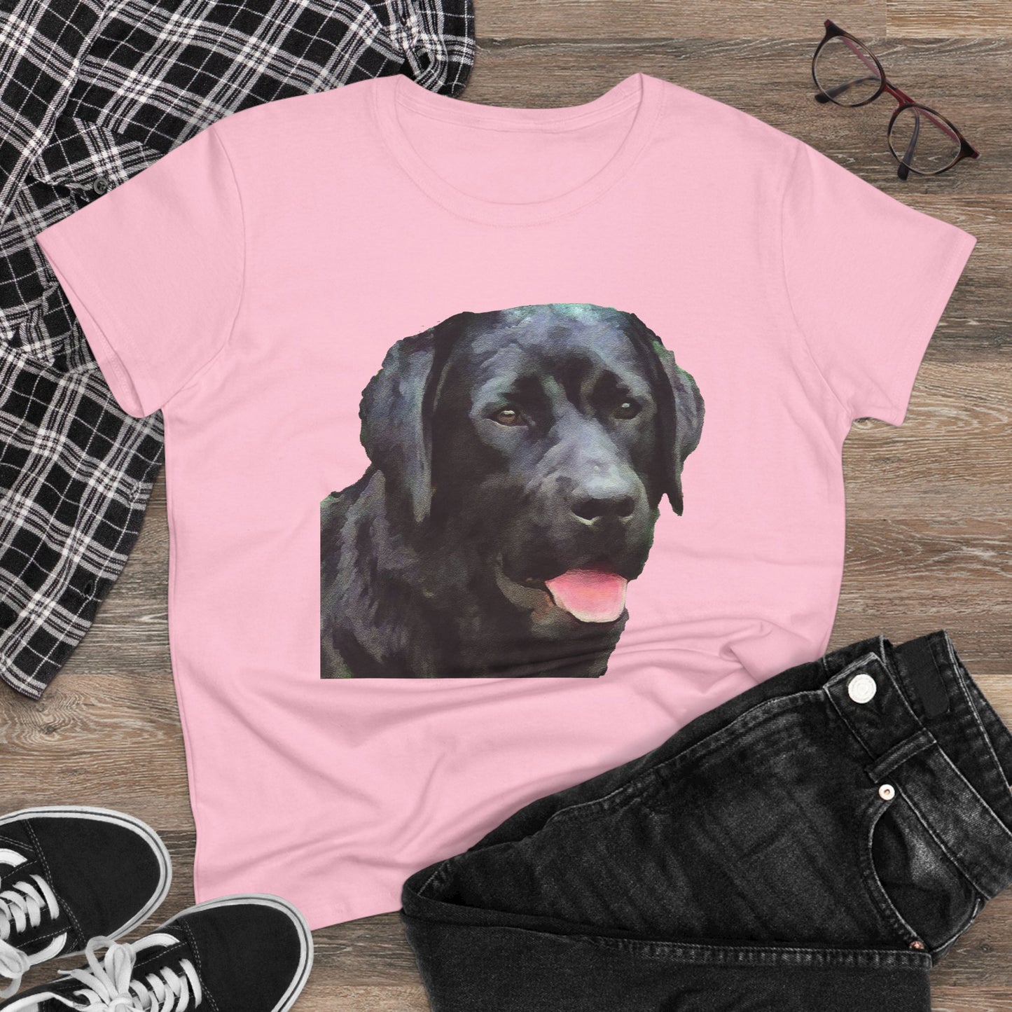 Black Lab 'Rizzo' - Labrador Retriever Women's Midweight Cotton Tee