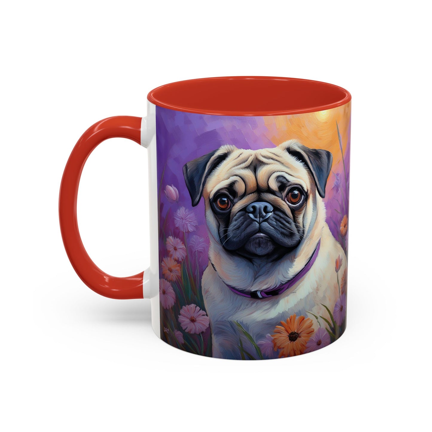 Pug - Accent Coffee Mug - 2 Sizes