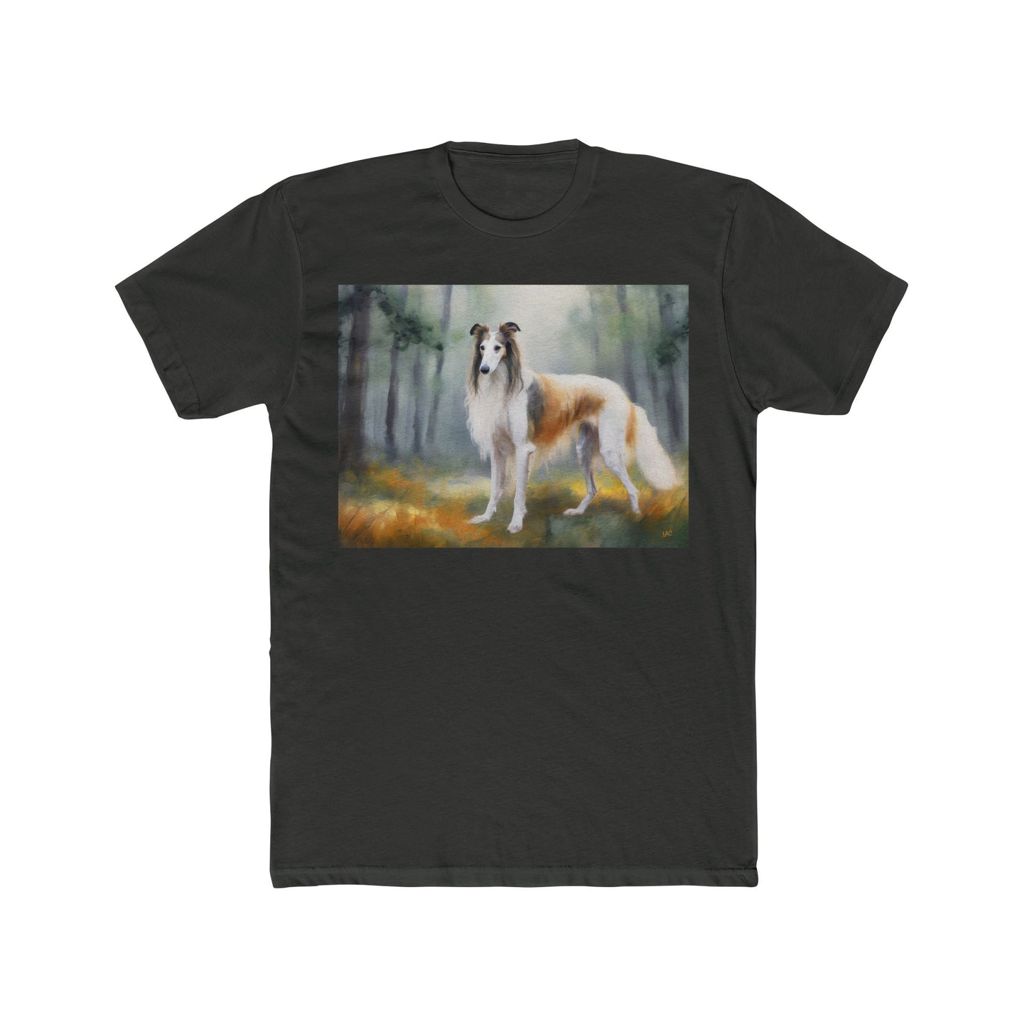 Borzoi 'Russian Wolfhound' Men's Fitted Cotton Crew Tee