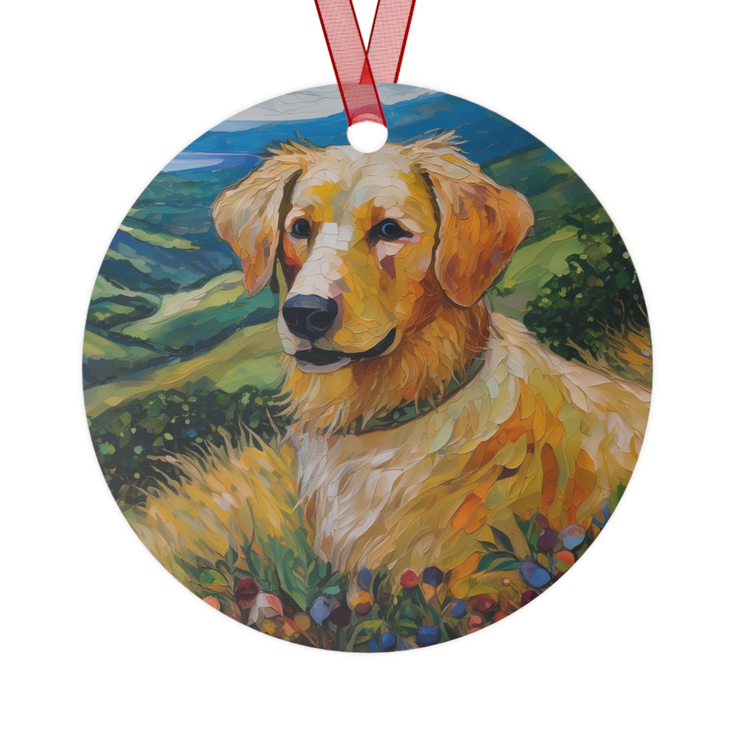 Golden Retriever Puppy Metal Ornaments