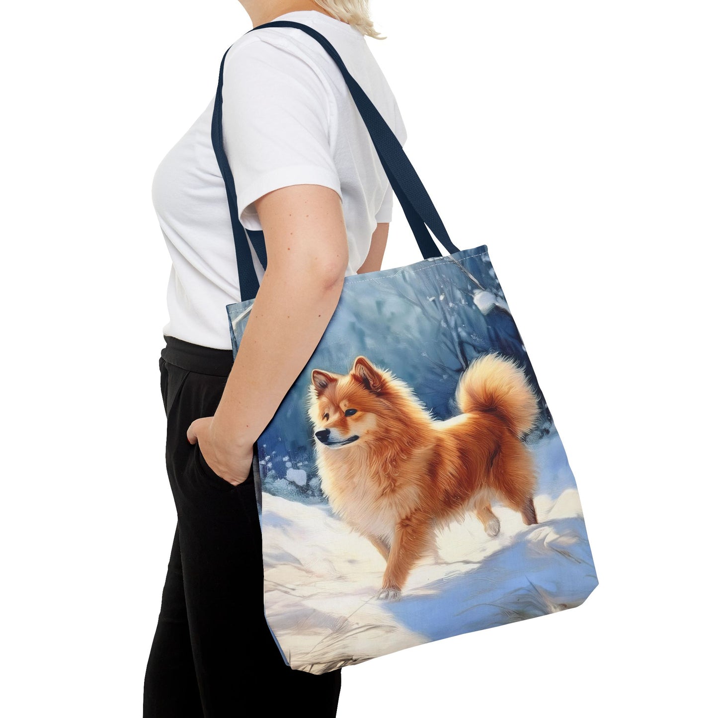 Finnish Spitz Polyester Tote Bag (AOP)