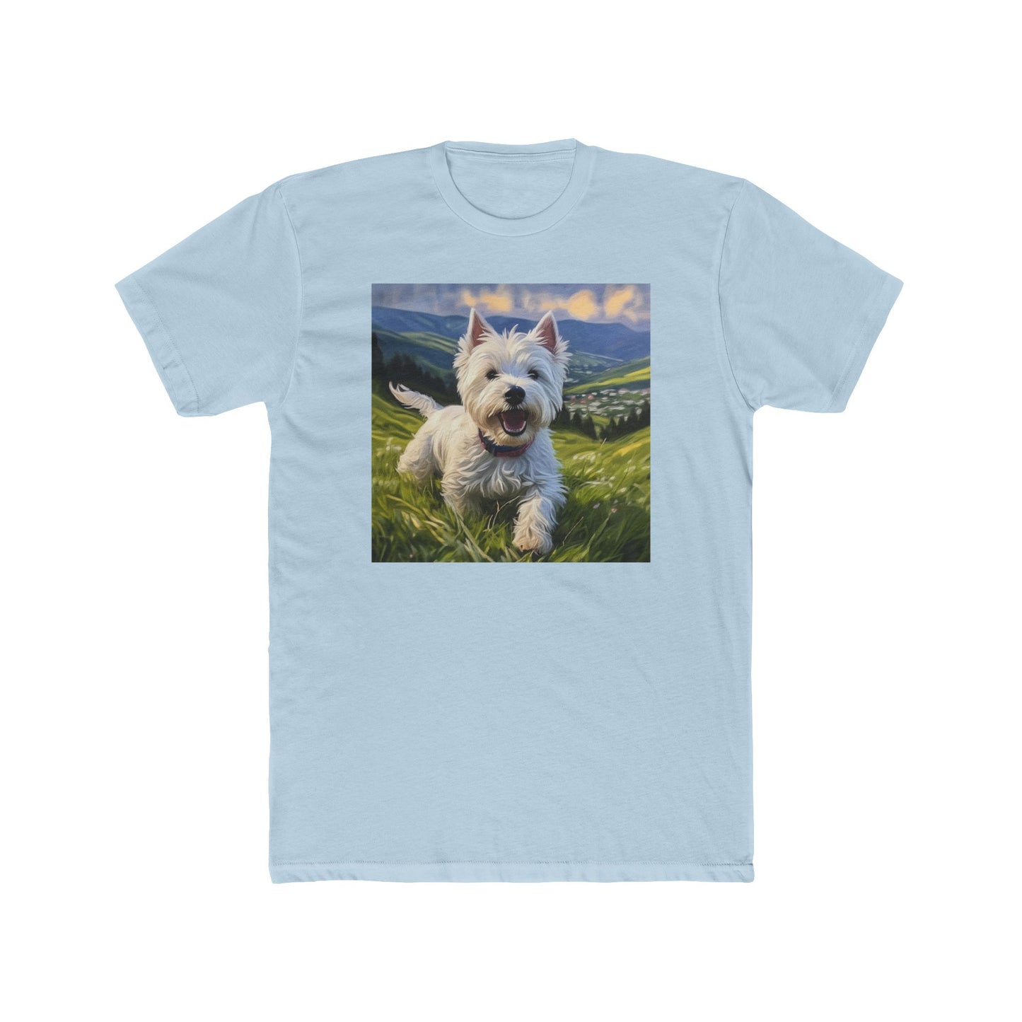 Westie #2 - West Highland Terrier - Men's Fitted Cotton Crew Tee