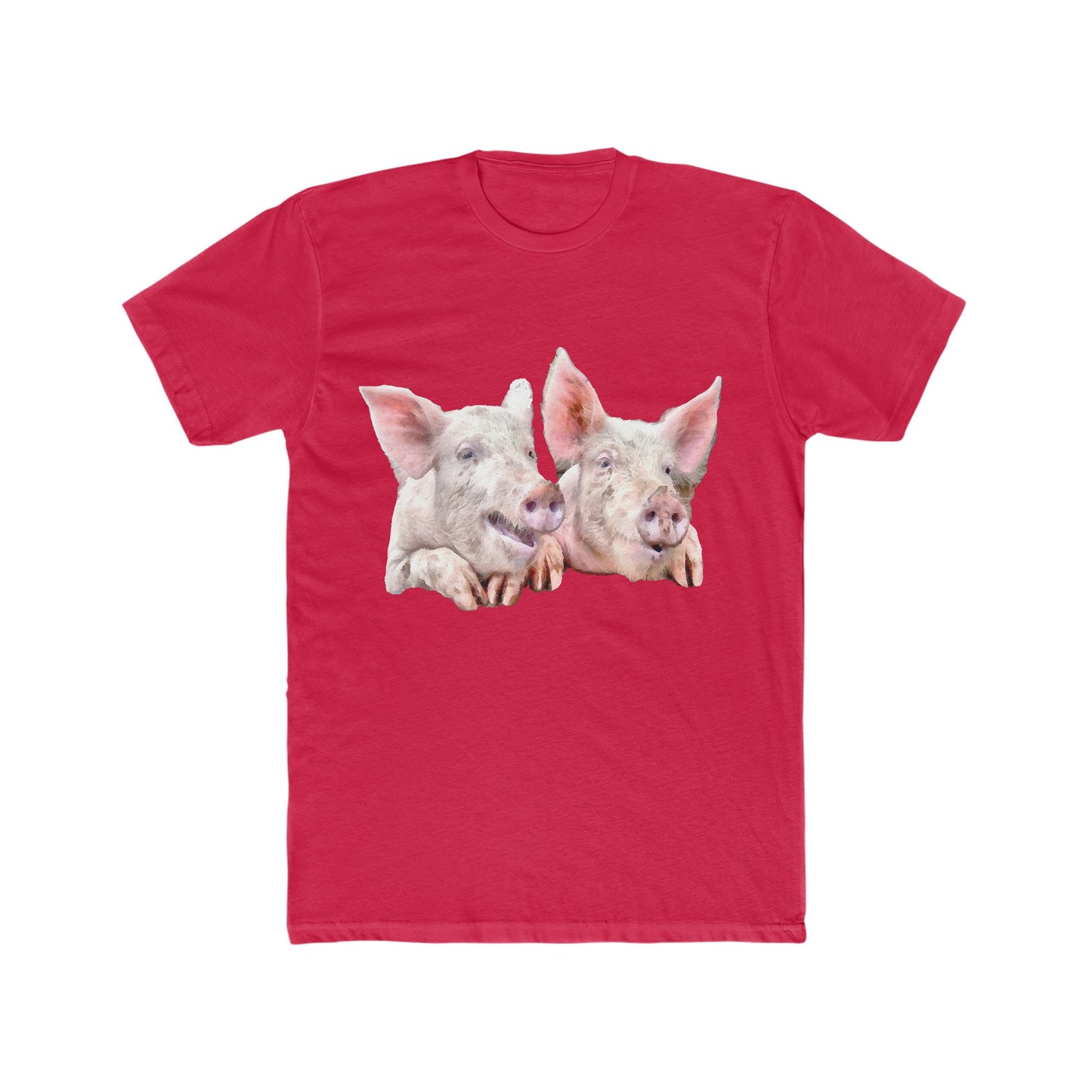 Pigs 'A Jowly Good Time' - Men's Fitted Cotton Crew Tee