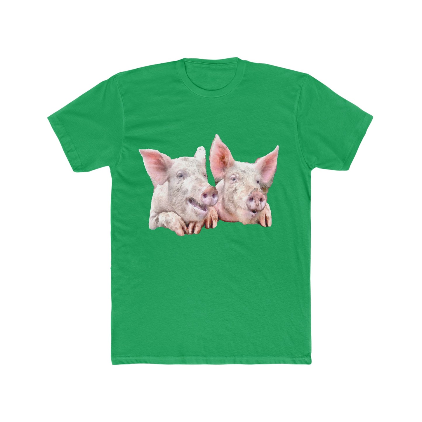 Pigs 'A Jowly Good Time' - Men's Fitted Cotton Crew Tee