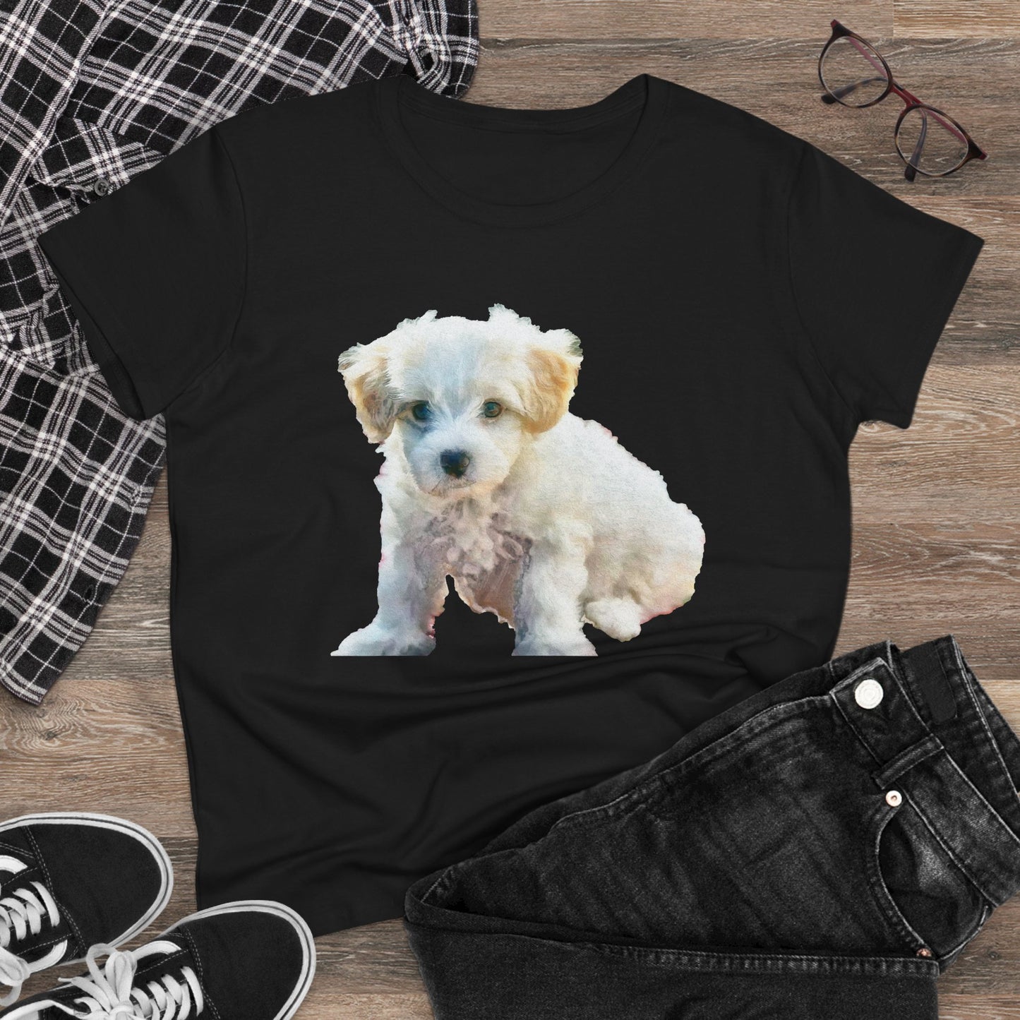Bichon Frise Women's Midweight Cotton Tee