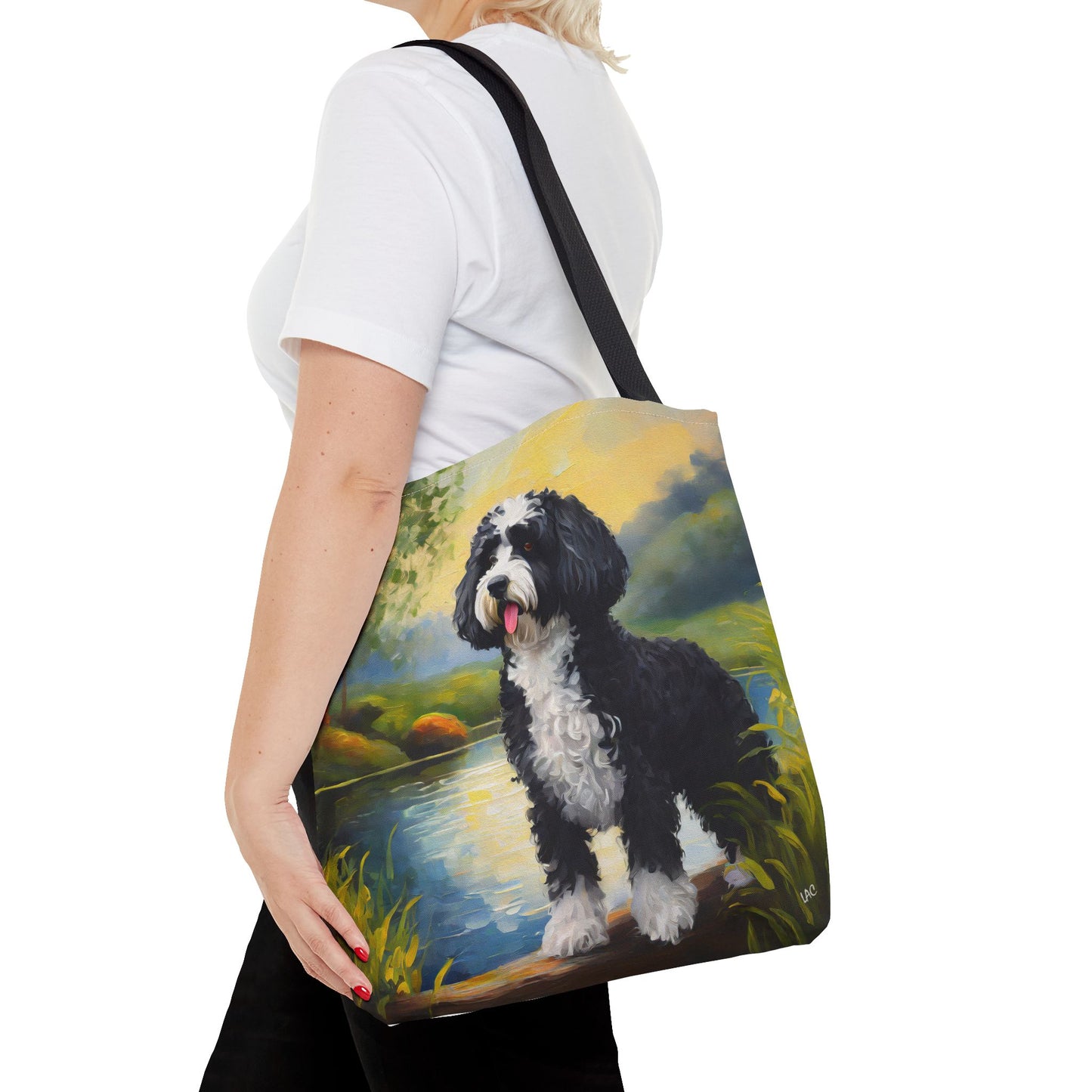 Portuguese Water Dog Polyester Tote Bag (AOP)