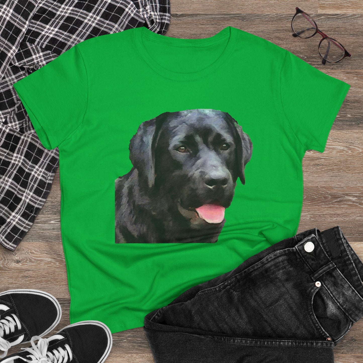 Black Lab 'Rizzo' - Labrador Retriever Women's Midweight Cotton Tee