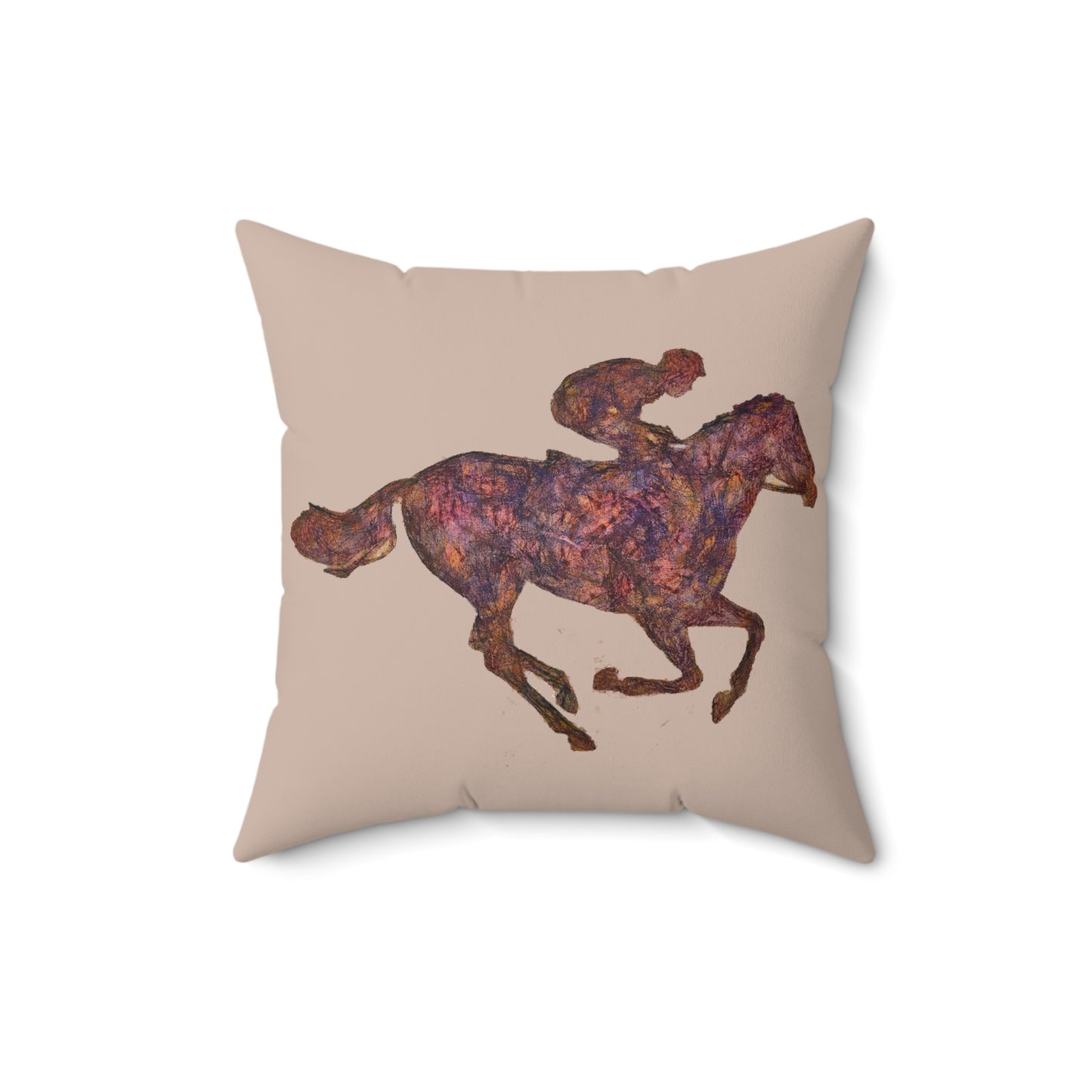 Race Horse - Spun Polyester Throw Pillow
