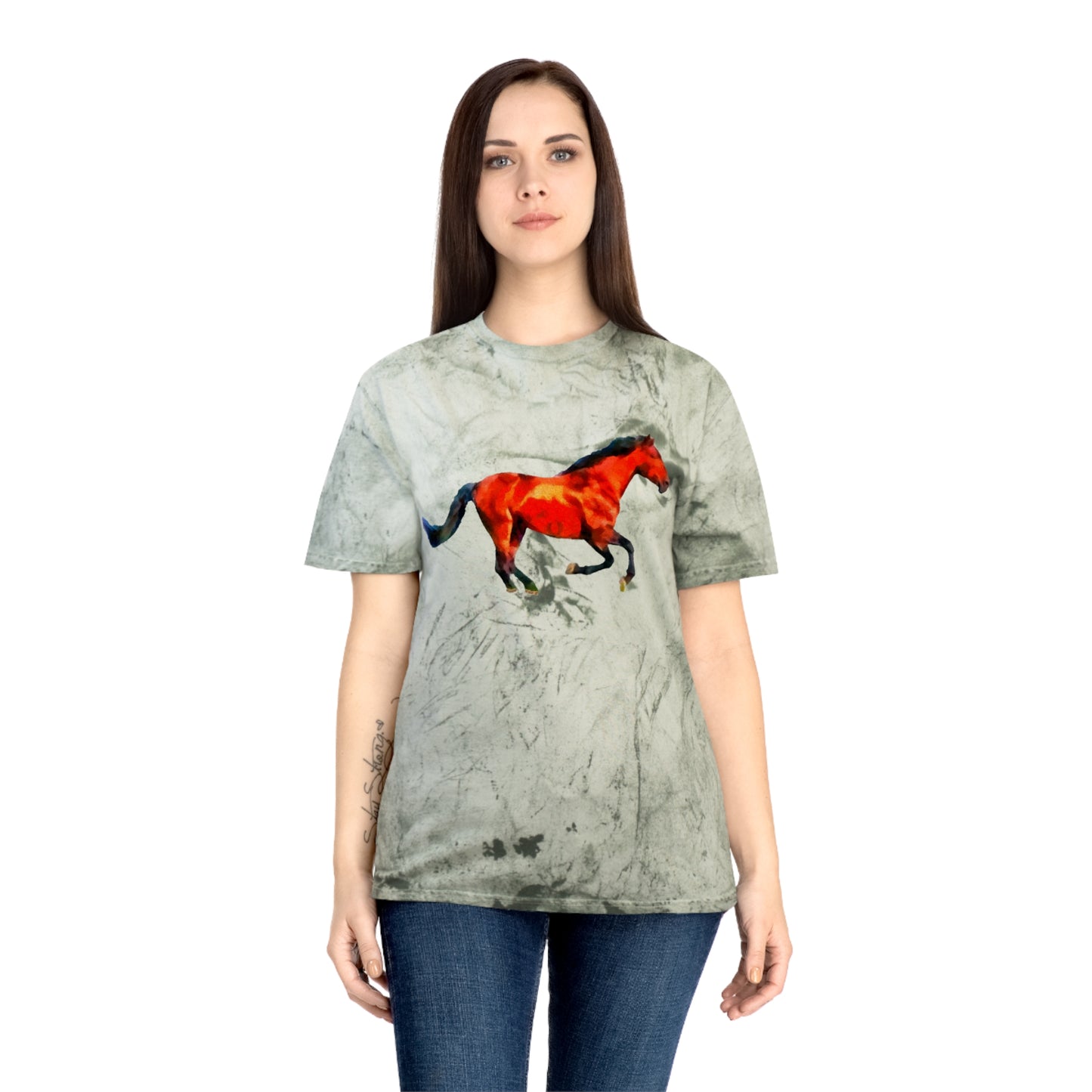 Horse 'Old Red' Unisex Cotton Color Blast T-Shirt