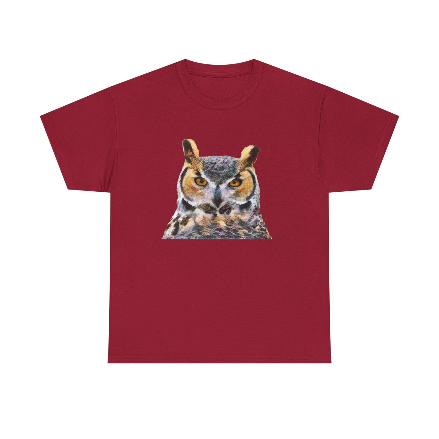 Great Horned Owl 'Hooty' Unisex Heavy Cotton Tee