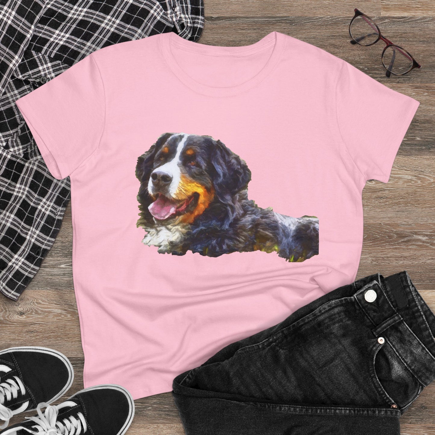 Bernese Mountain Dog Women's Midweight Cotton Tee