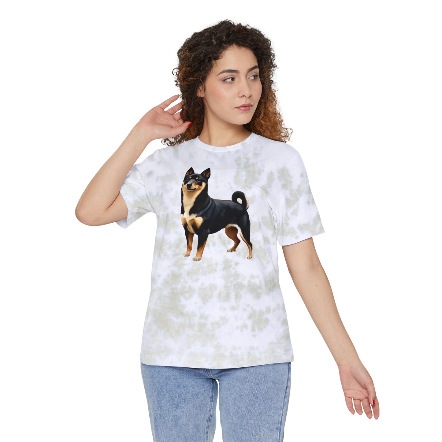 Black & Tan Shiba Inu Unisex Fashion Tie-Dyed T-Shirt