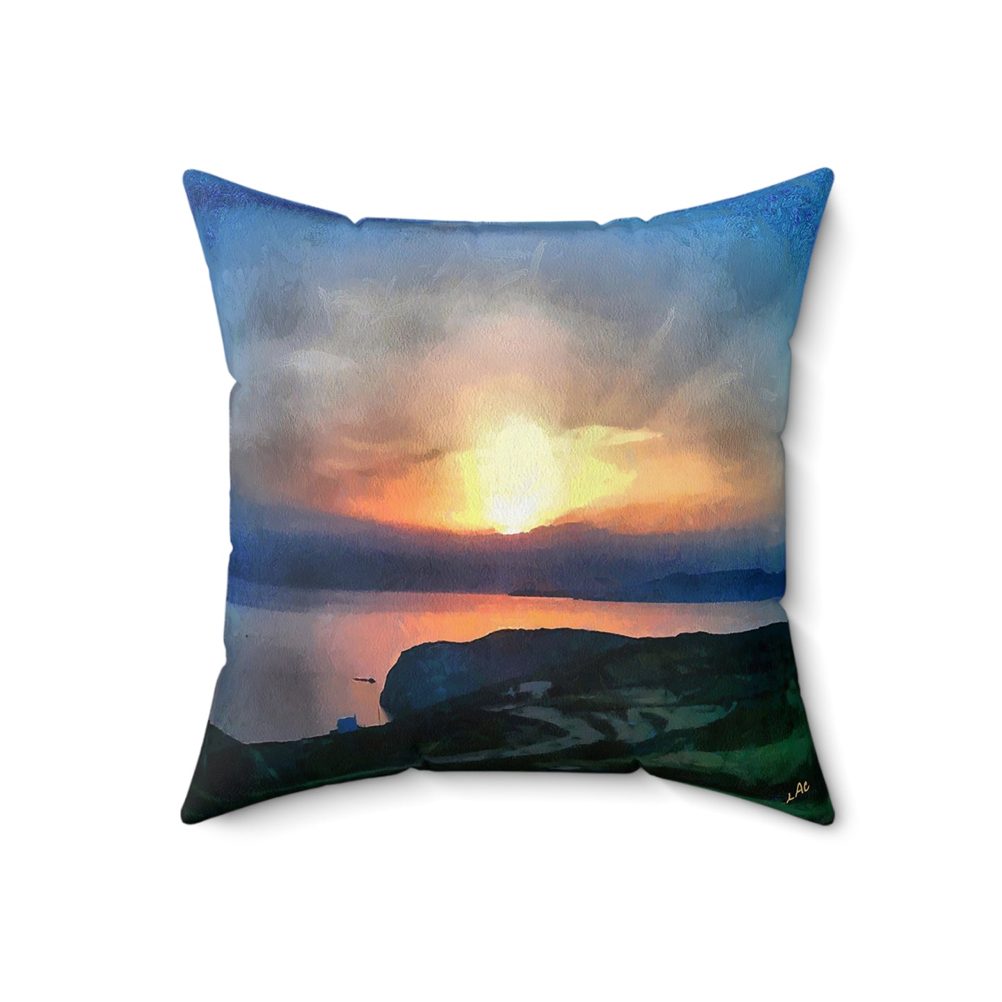 Sifnos Sunset (Greece) Spun Polyester Throw Pillow