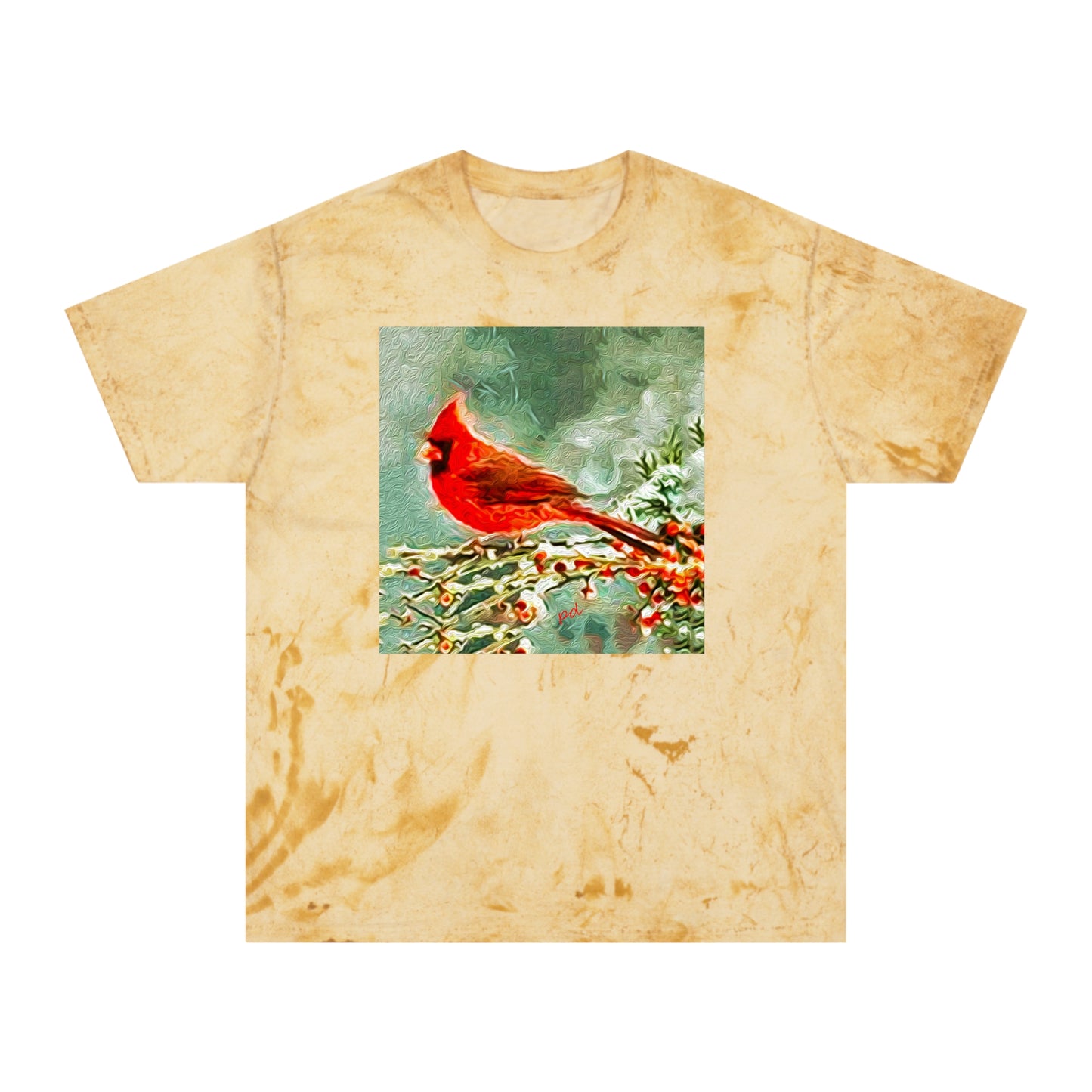 Winter Cardinal -- Unisex Cotton - Color Blast T-Shirt