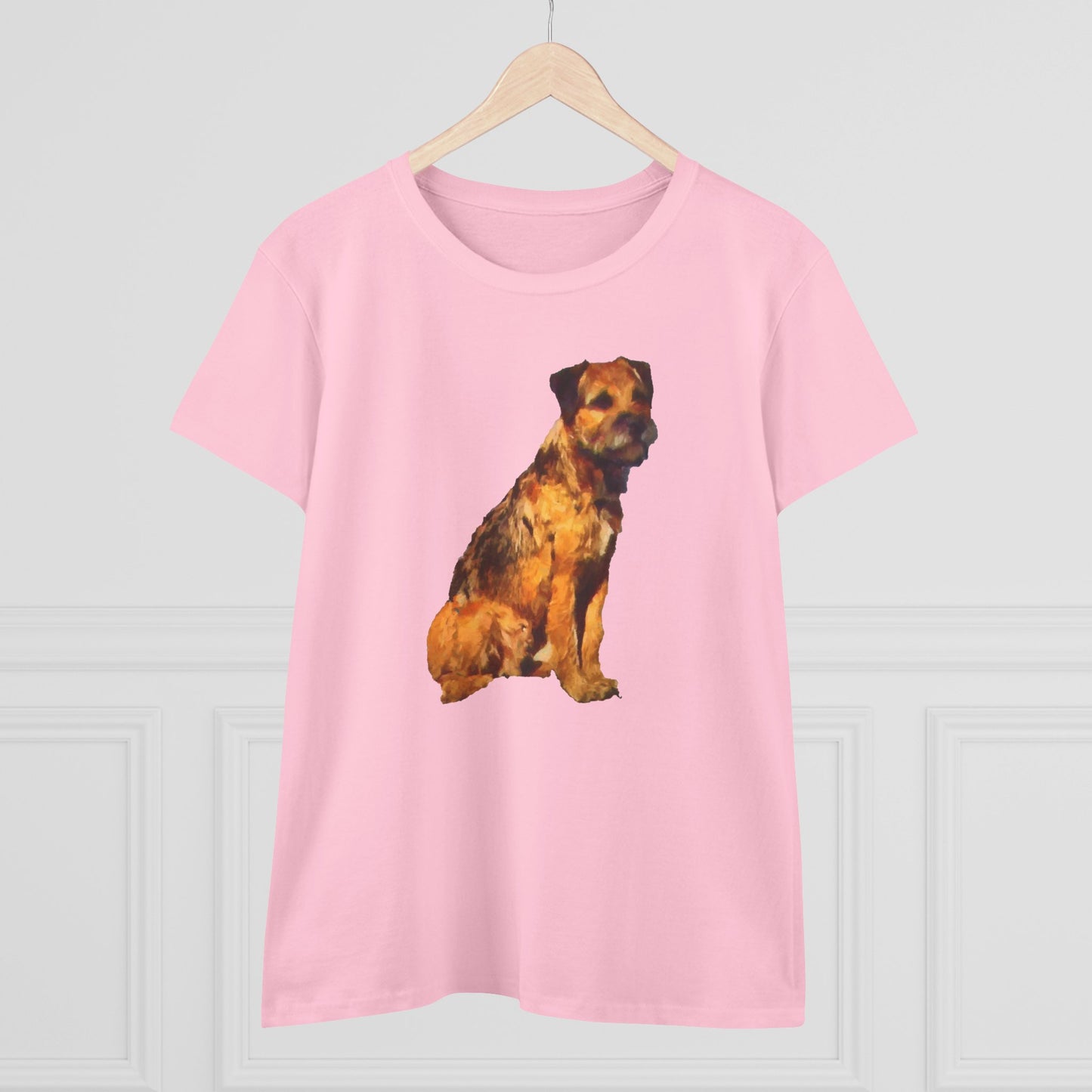 Charming Border Terrier 'Andrew' Women's Midweight Cotton Tee