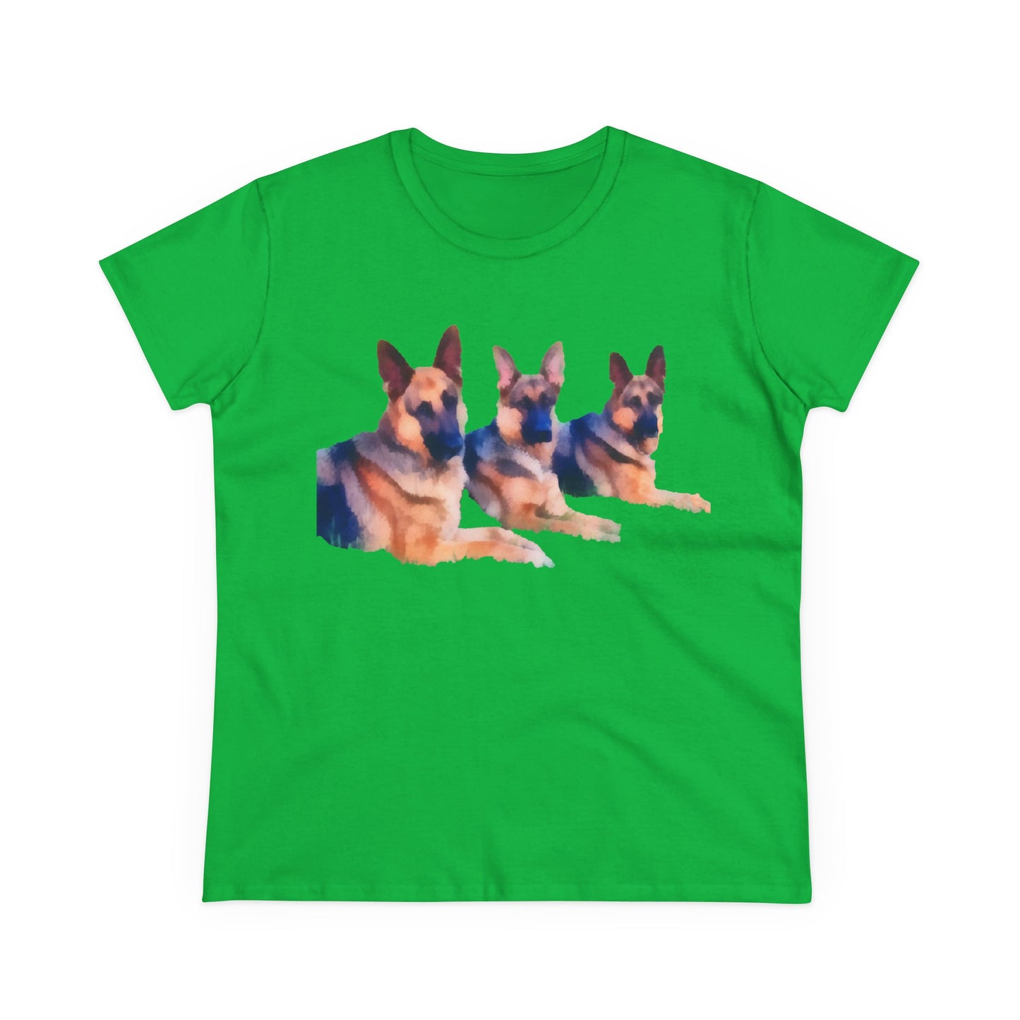 German Shepherd 'Trio' Women's Midweight Cotton Tee
