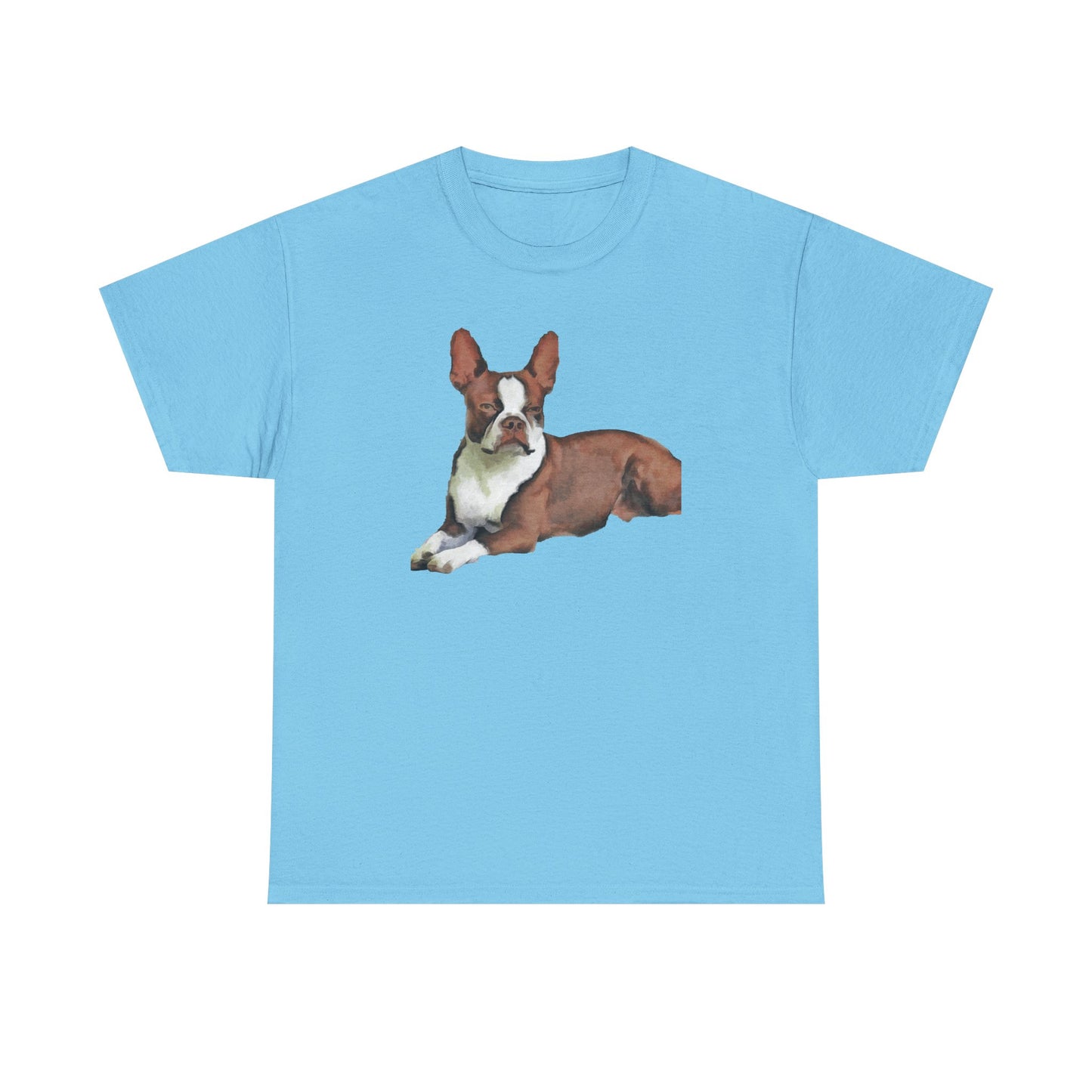 Boston Terrier - Brown & White Unisex Heavy Cotton Tee