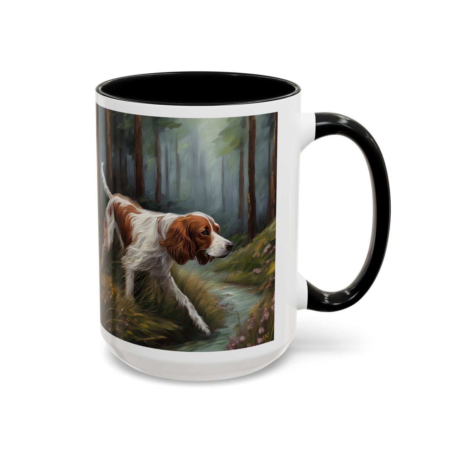 Irish Red & White Setter - Ceramic Accent Coffee Mug in Two Sizes