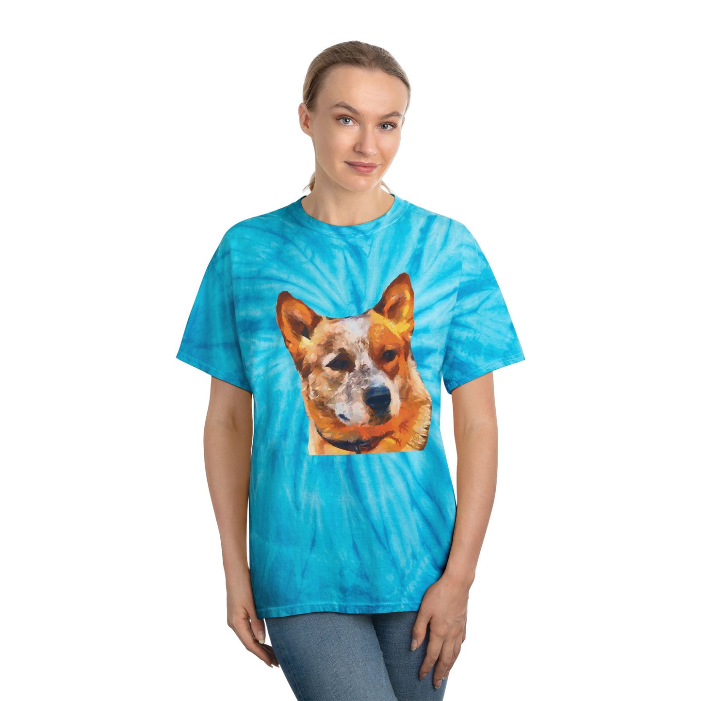 Australian Cattle Dog - Red Heeler Unisex Cotton Tie-Dye Tee, Cyclone