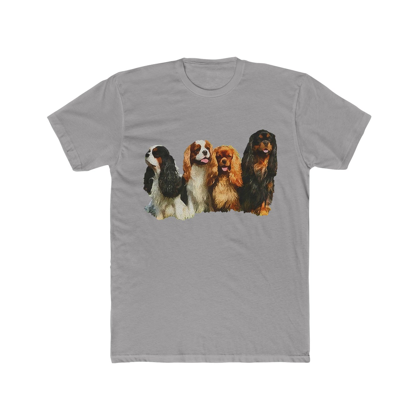 King Charles Spaniels 'Cavalier Club' Men's Fitted Cotton Crew Tee