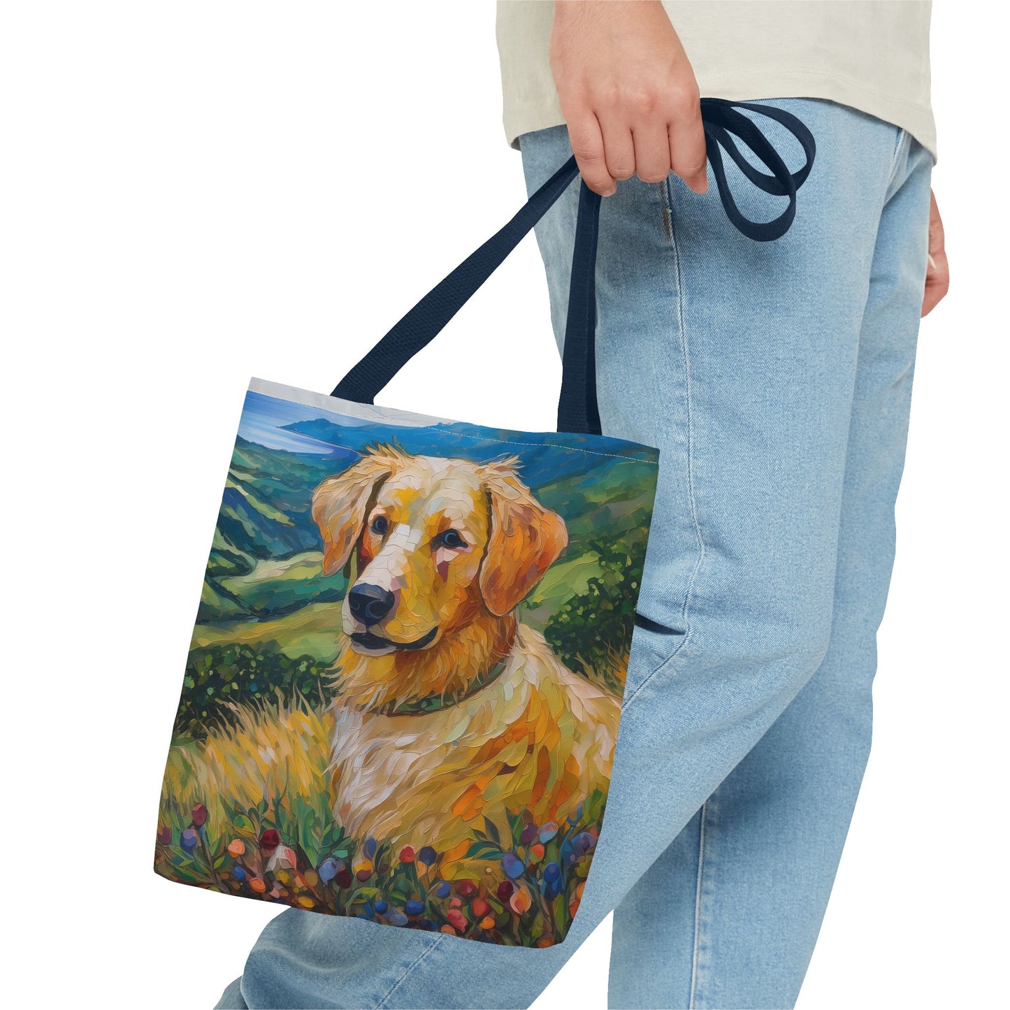 Golden Retriever Puppy Polyester Tote Bag (AOP)