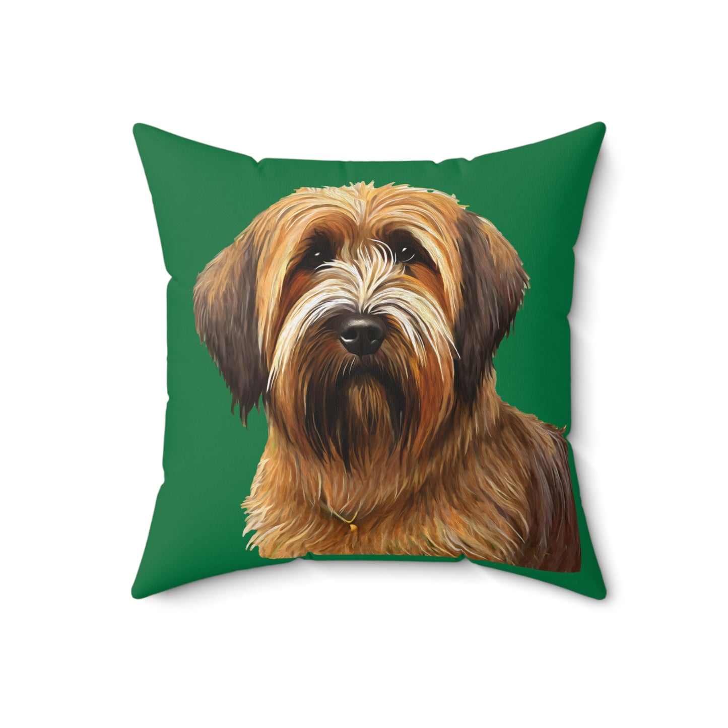 French Briard Spun Polyester Square Throw Pillow