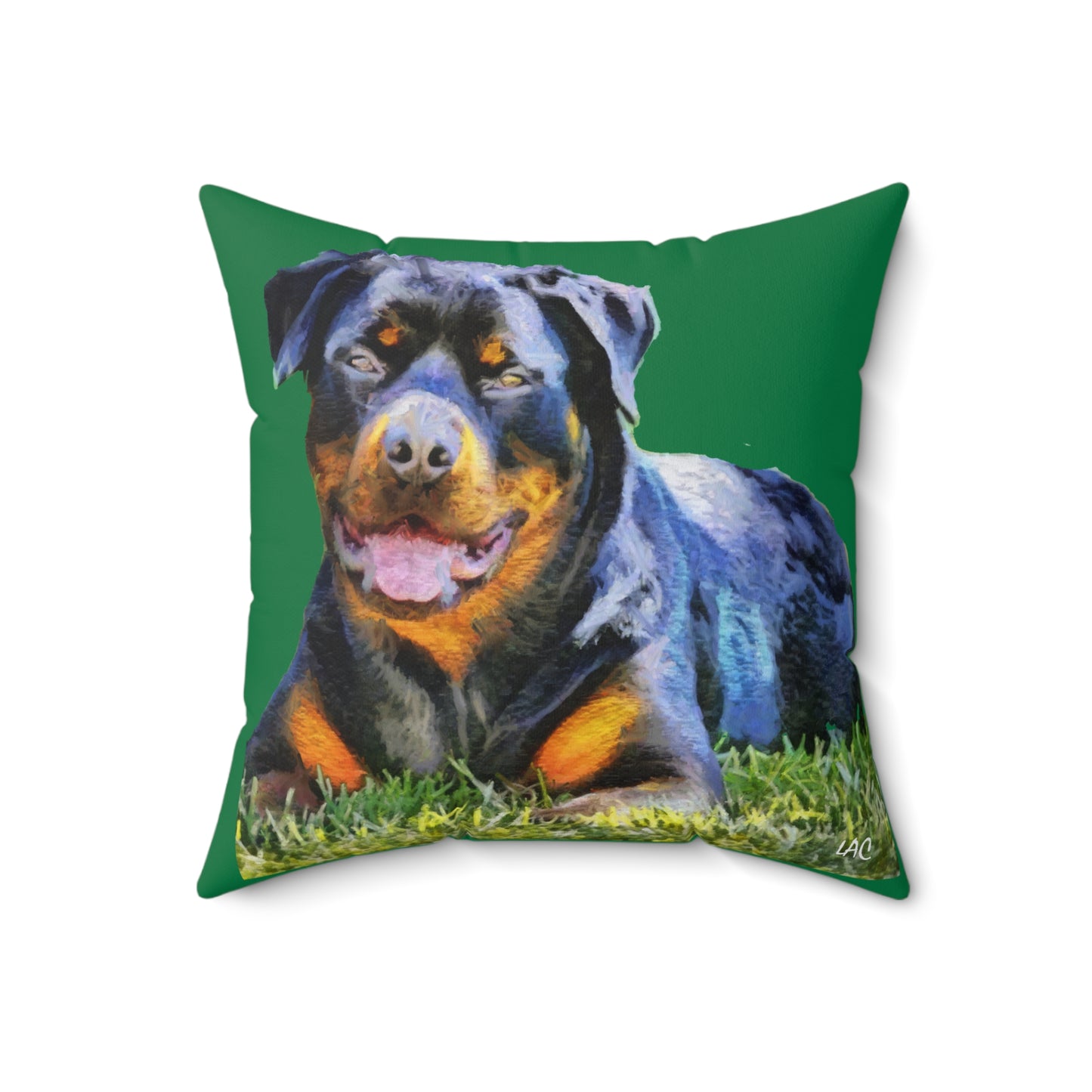 Rottweiler 'Lina' Spun Polyester Throw Pillow