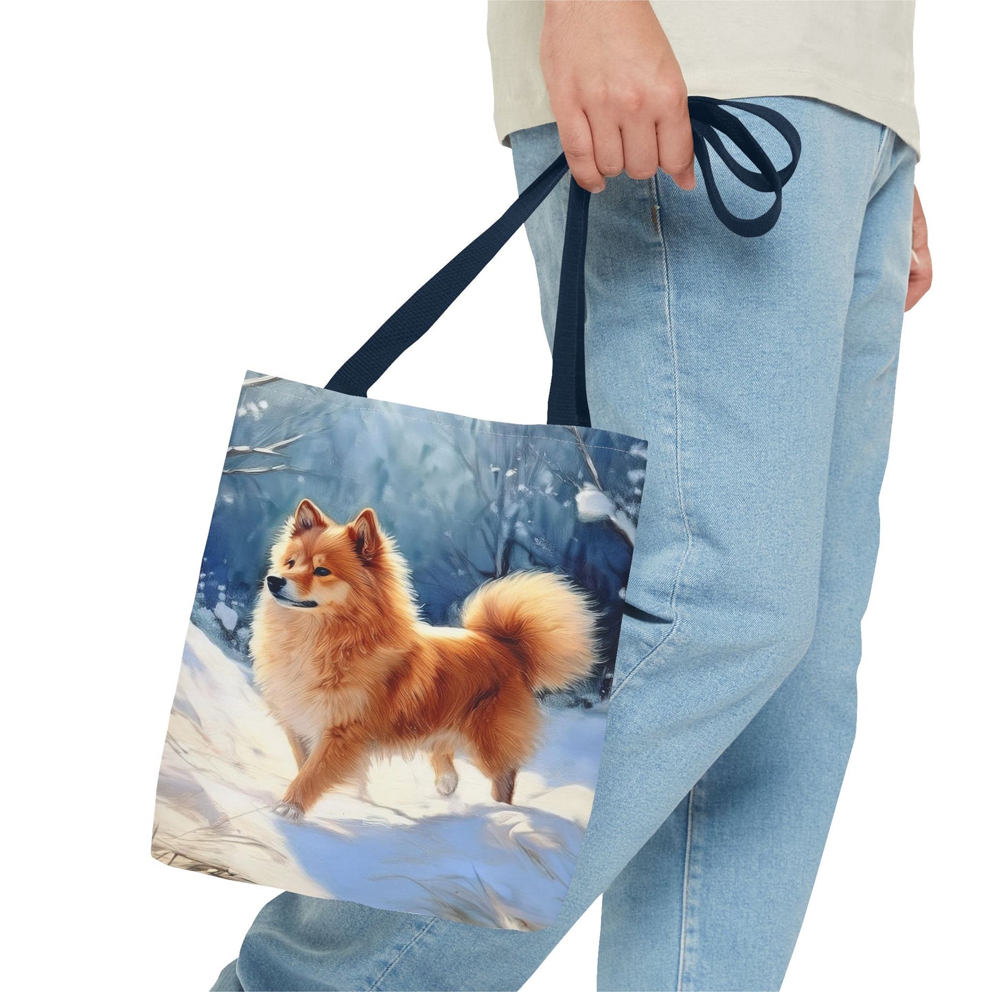 Finnish Spitz Polyester Tote Bag (AOP)