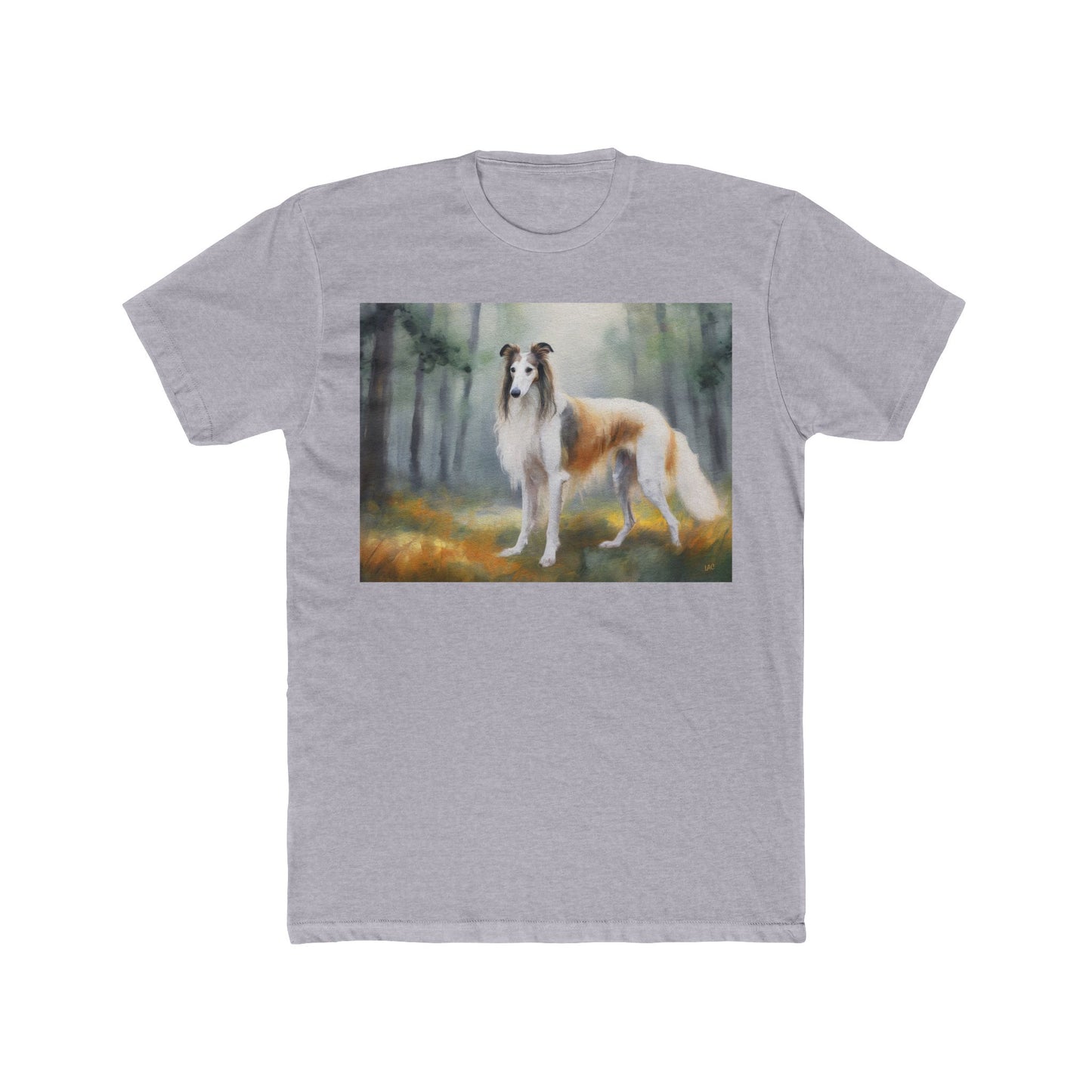 Borzoi 'Russian Wolfhound' Men's Fitted Cotton Crew Tee