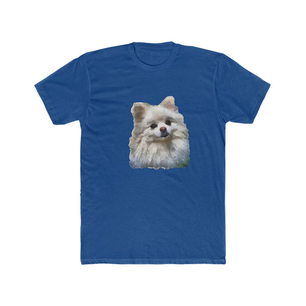 Pomeranian 'Snowball' Men's Fitted Cotton Crew Tee