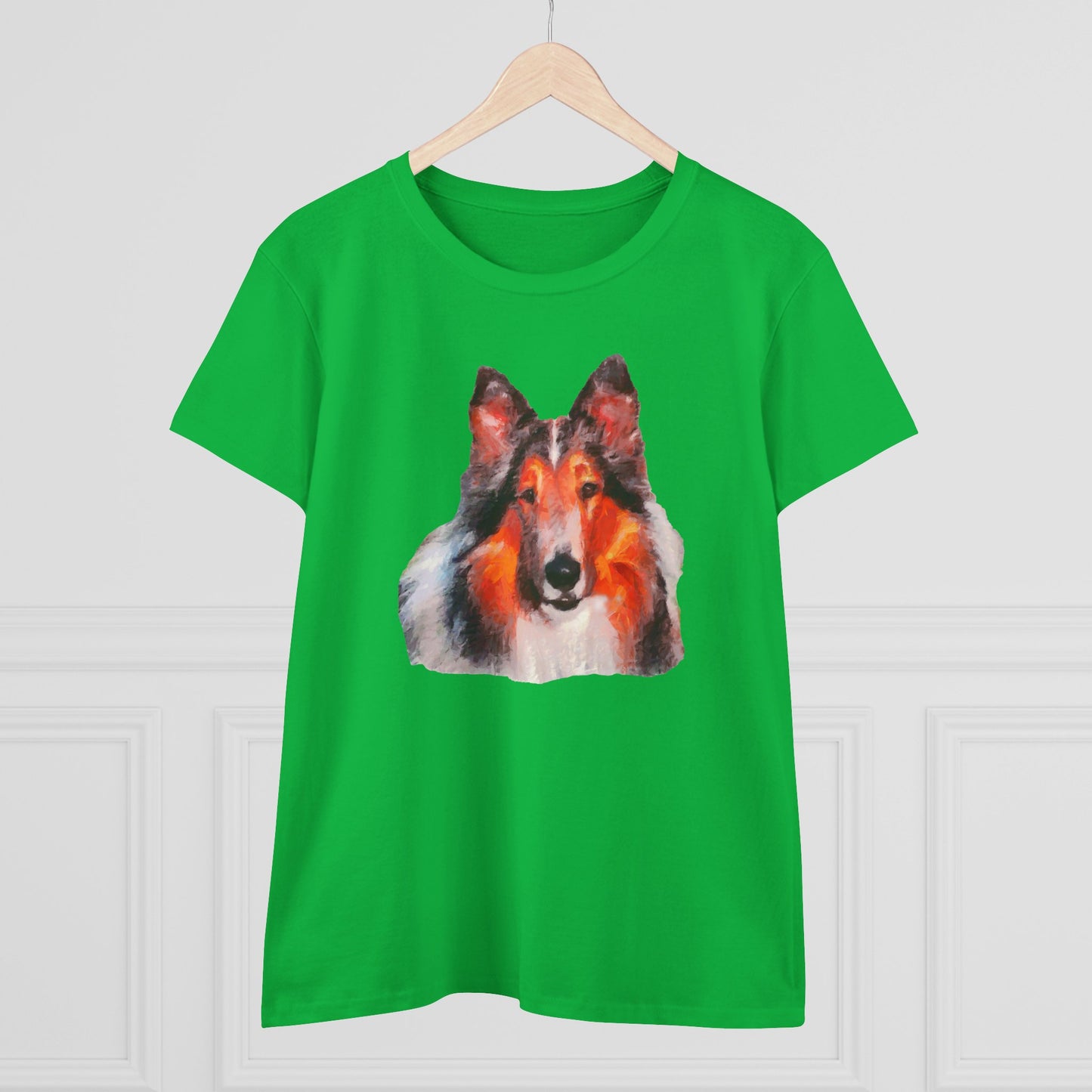 Collie - Rough Coated - Women's Midweight Cotton Tee