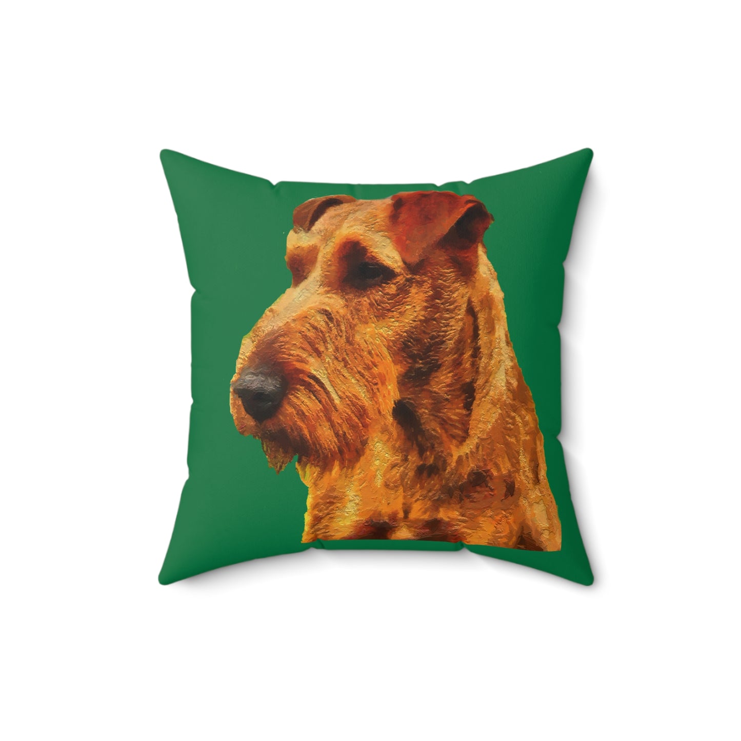 Irish Terrier 'Jocko' Spun Polyester Throw Pillow