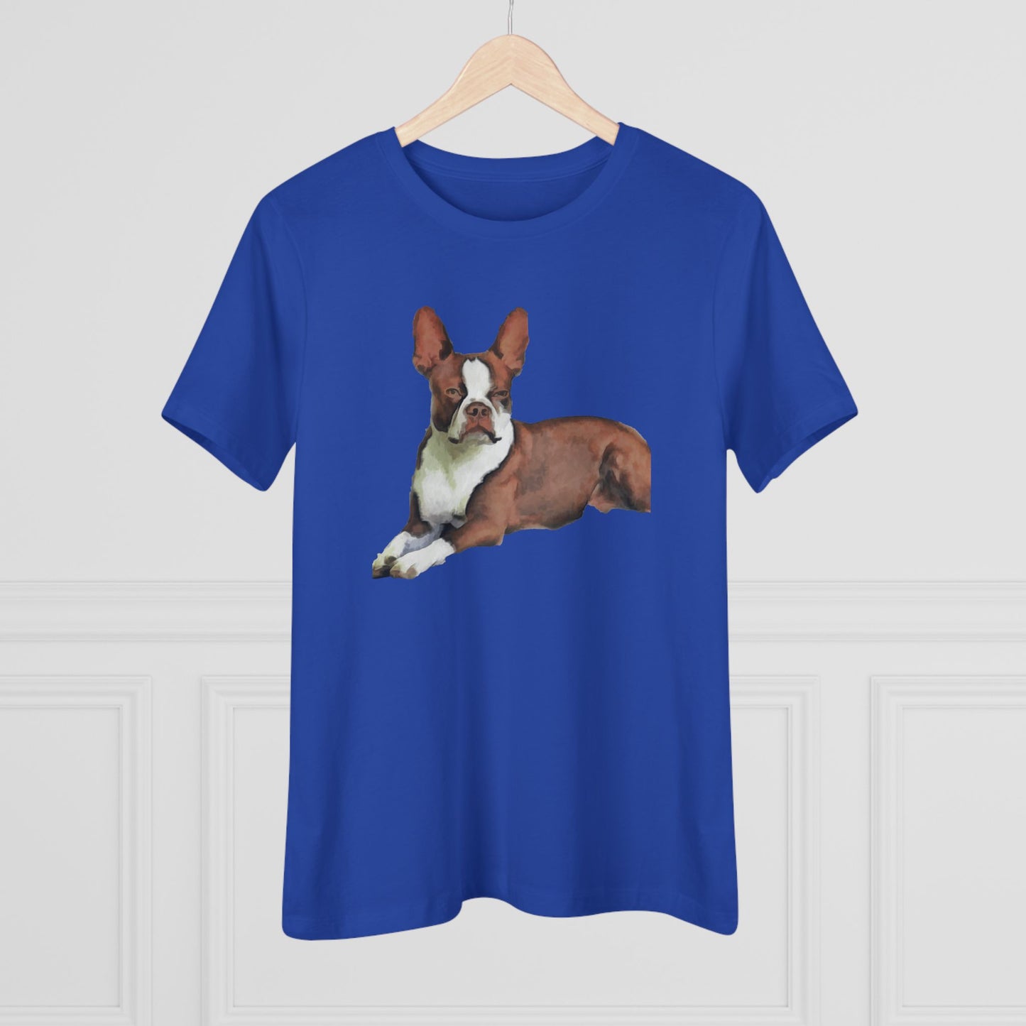 Boston Terrier Brown & White Women's Relaxed Cotton Tee