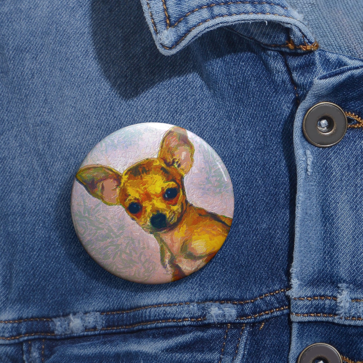 Chihuahua 'Belle' Metal Pinback Button