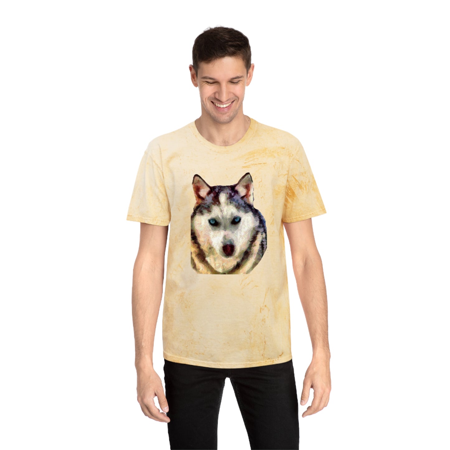 Siberian Husky 'Sacha' Unisex Cotton Color Blast T-Shirt