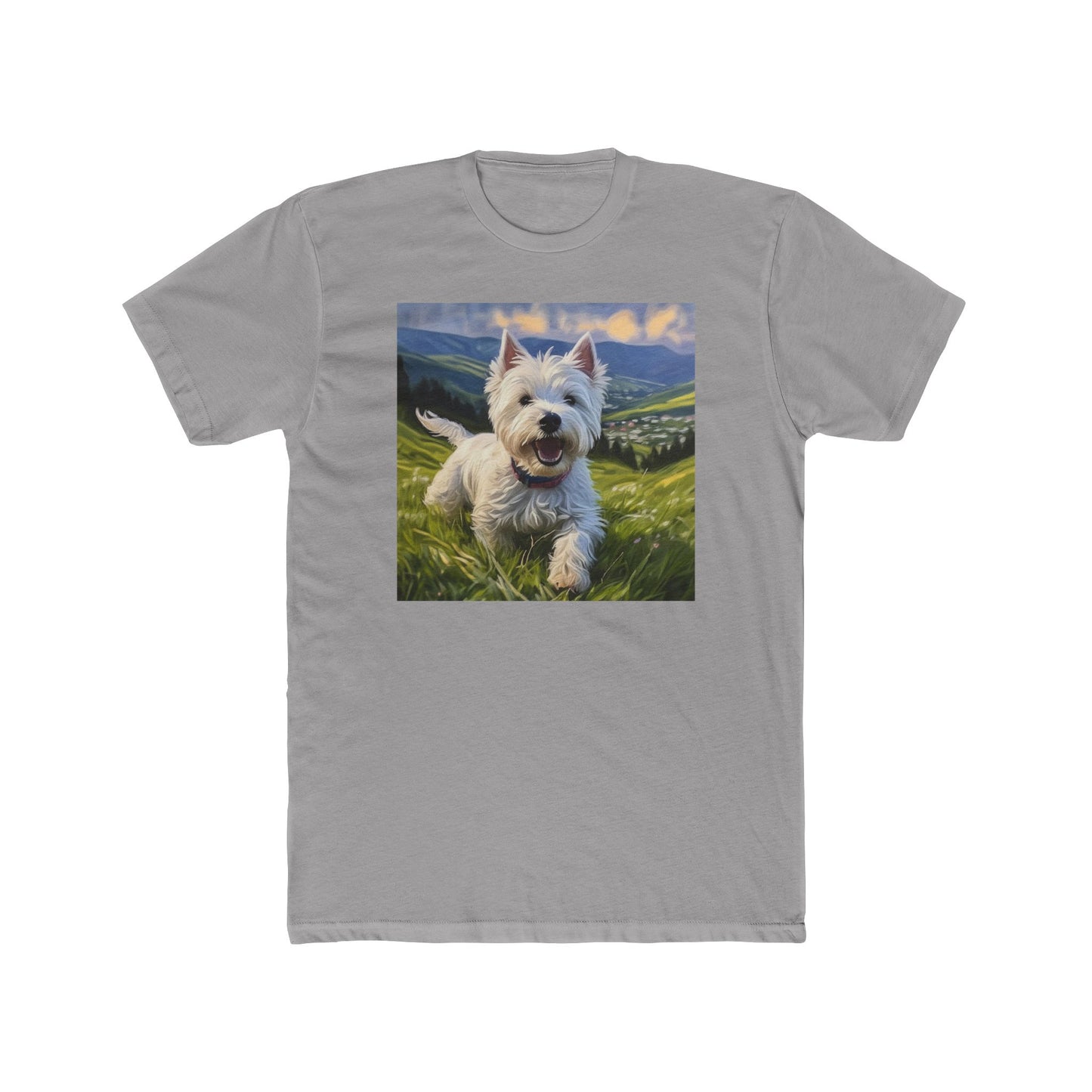 Westie #2 - West Highland Terrier - Men's Fitted Cotton Crew Tee