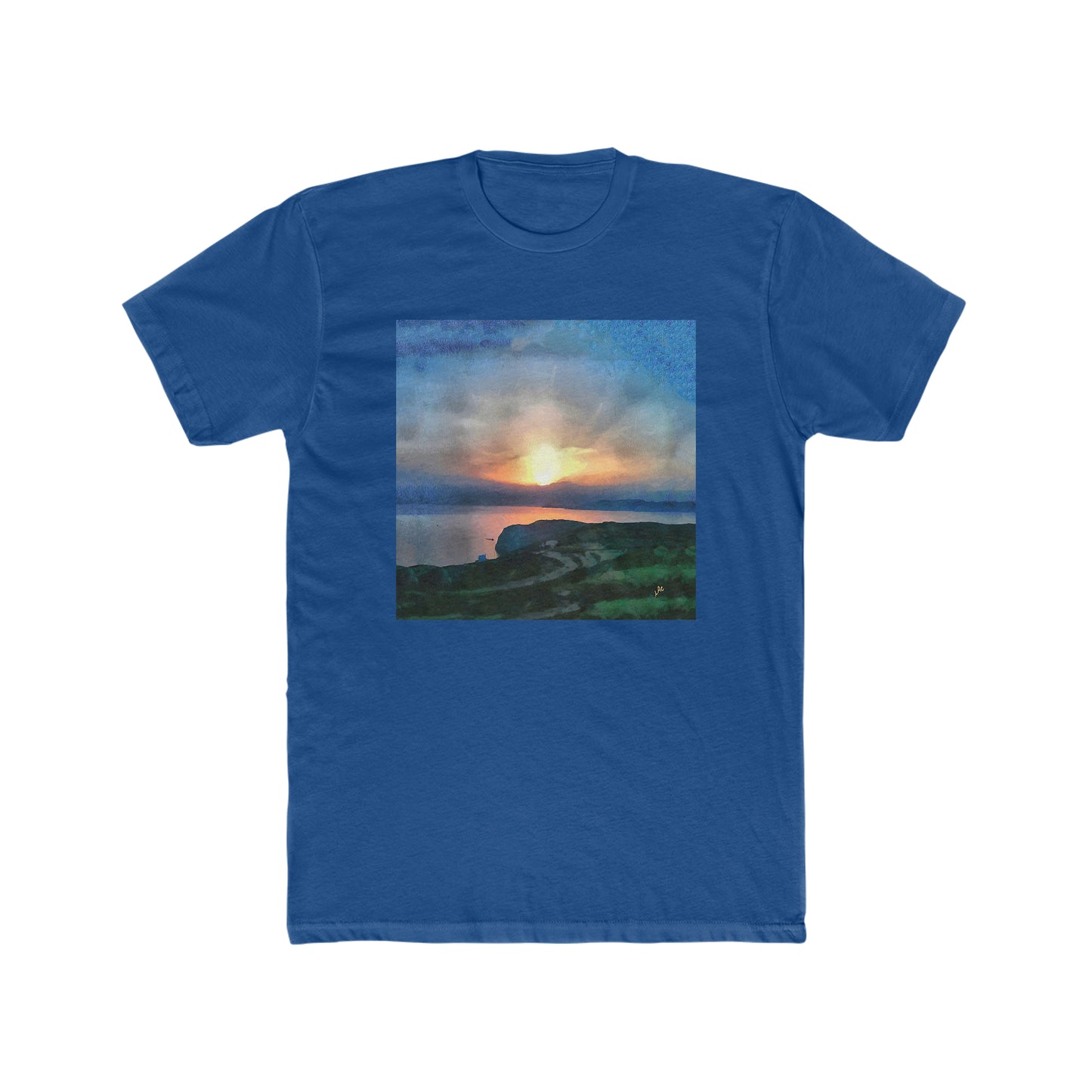 Sifnos Sunset Men's Fitted Cotton Crew Tee