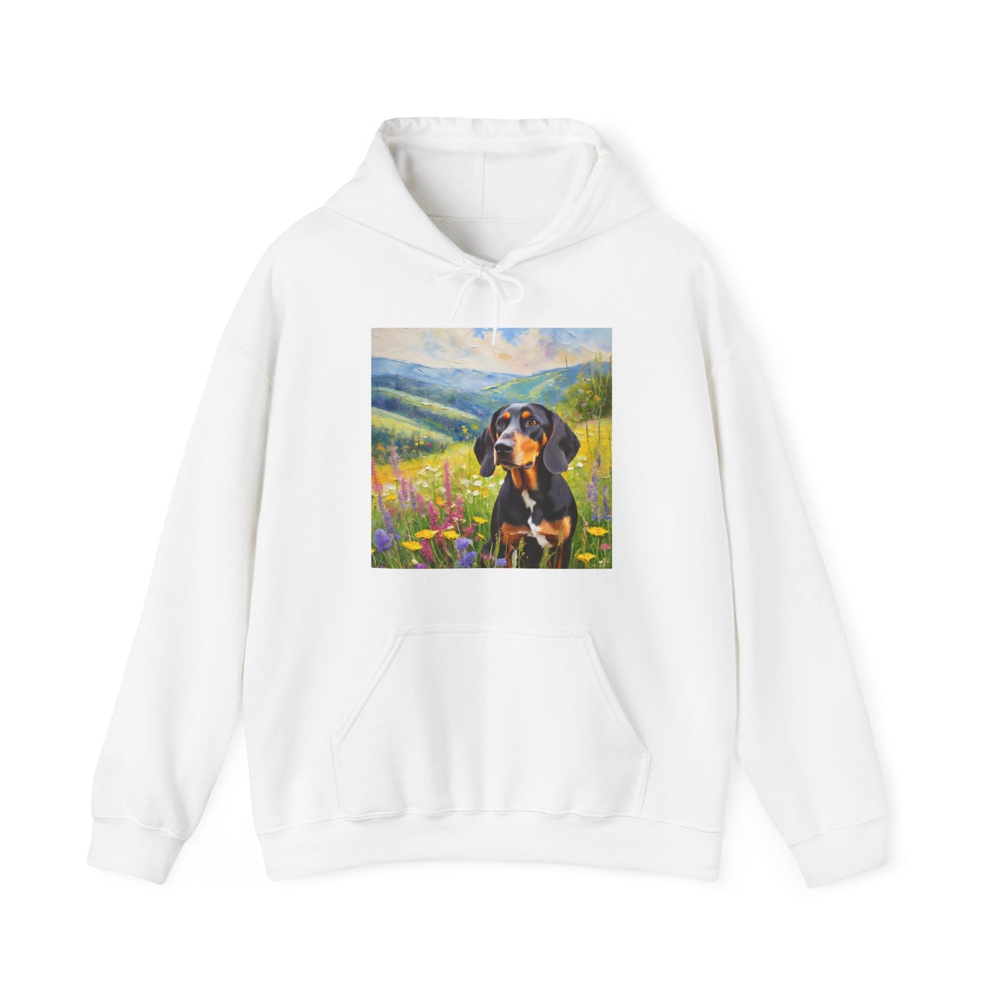 Black & Tan Coonhound Unisex 50/50 Hooded Sweatshirt