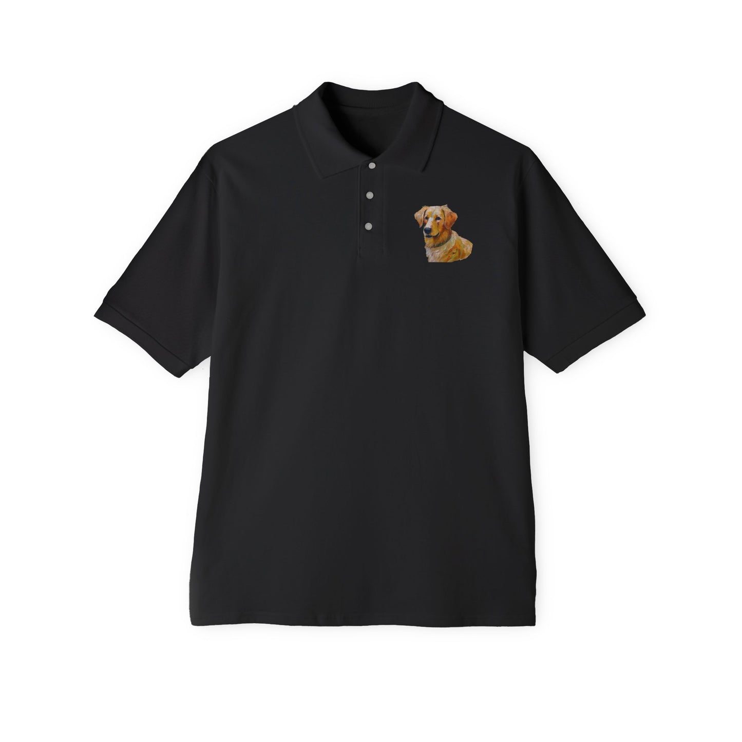 Goalden Retriever Puppy Men's Piqué Polo Shirt
