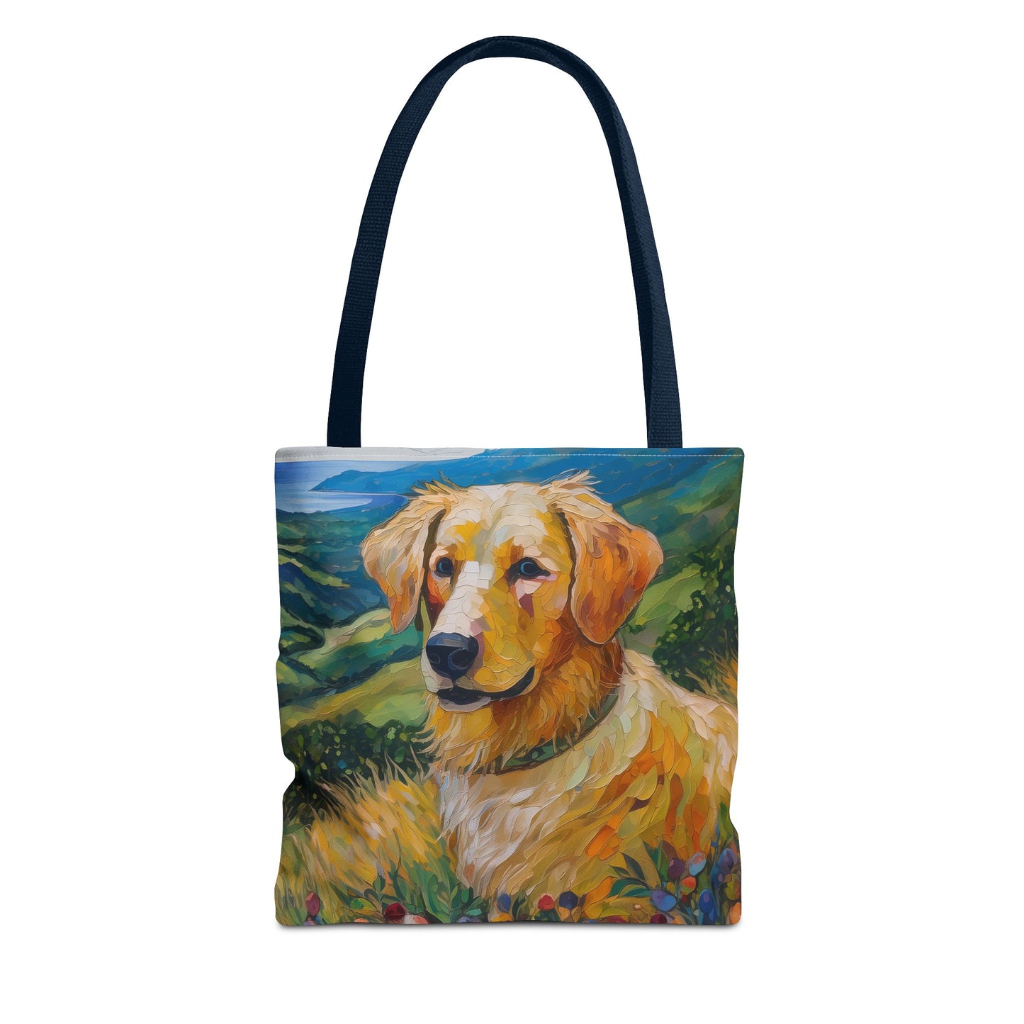 Golden Retriever Puppy Polyester Tote Bag (AOP)