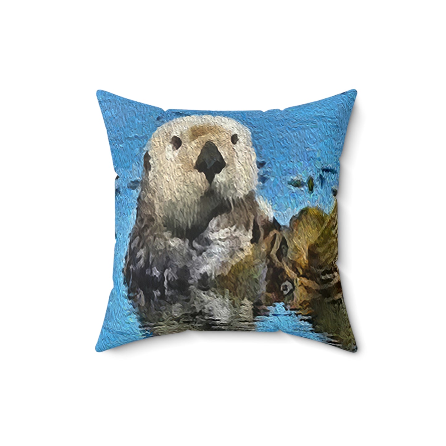 Sea Otter 'Ollie' Spun Polyester Throw Pillow