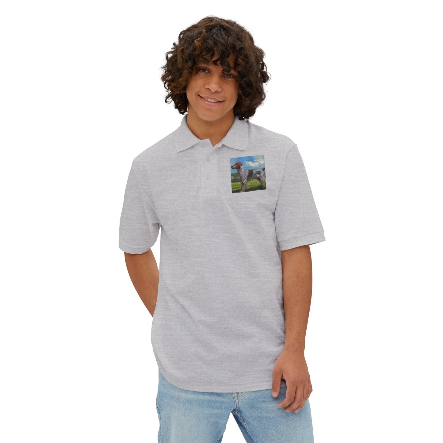 Wirehaired Pointing Griffon Men's Piqué Polo Shirt