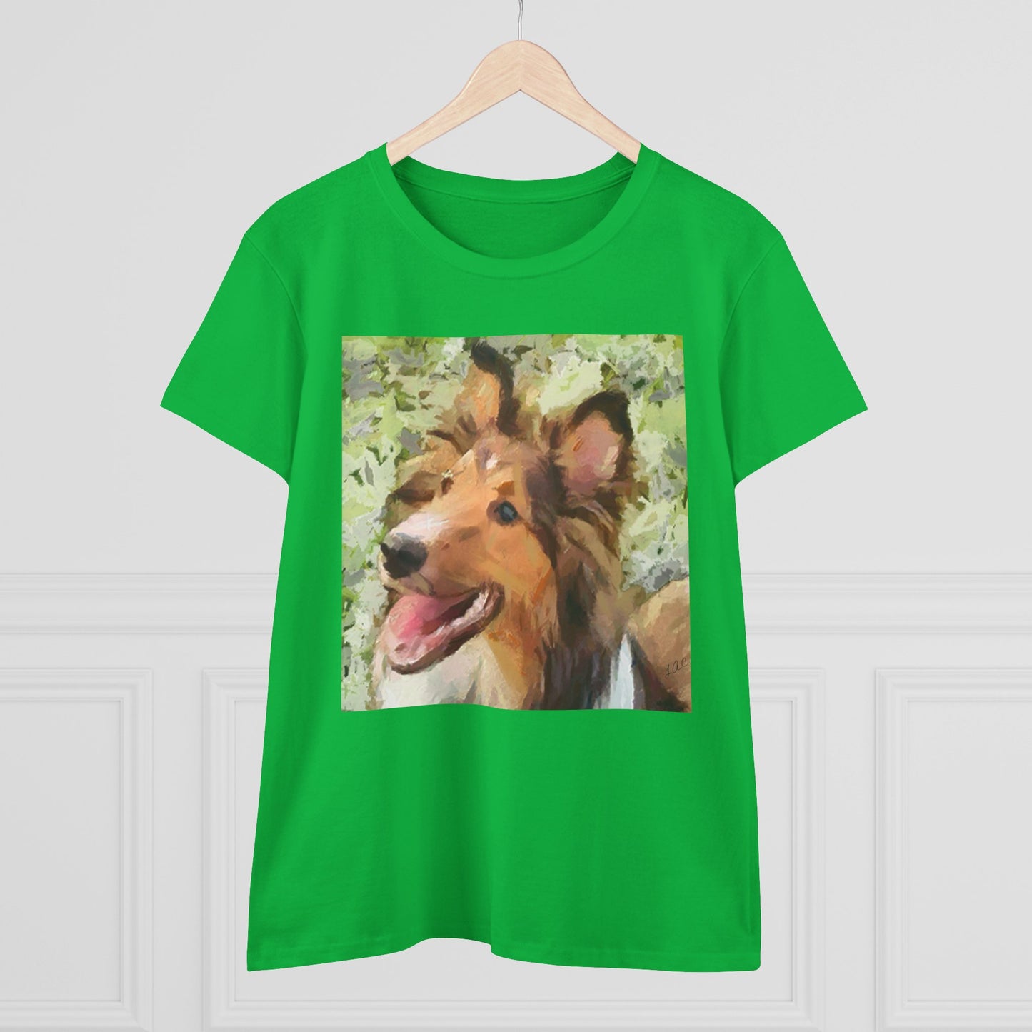 Sheltie - Shetland Sheep Dog 'Sheltie Mae' Women's Midweight Cotton Tee