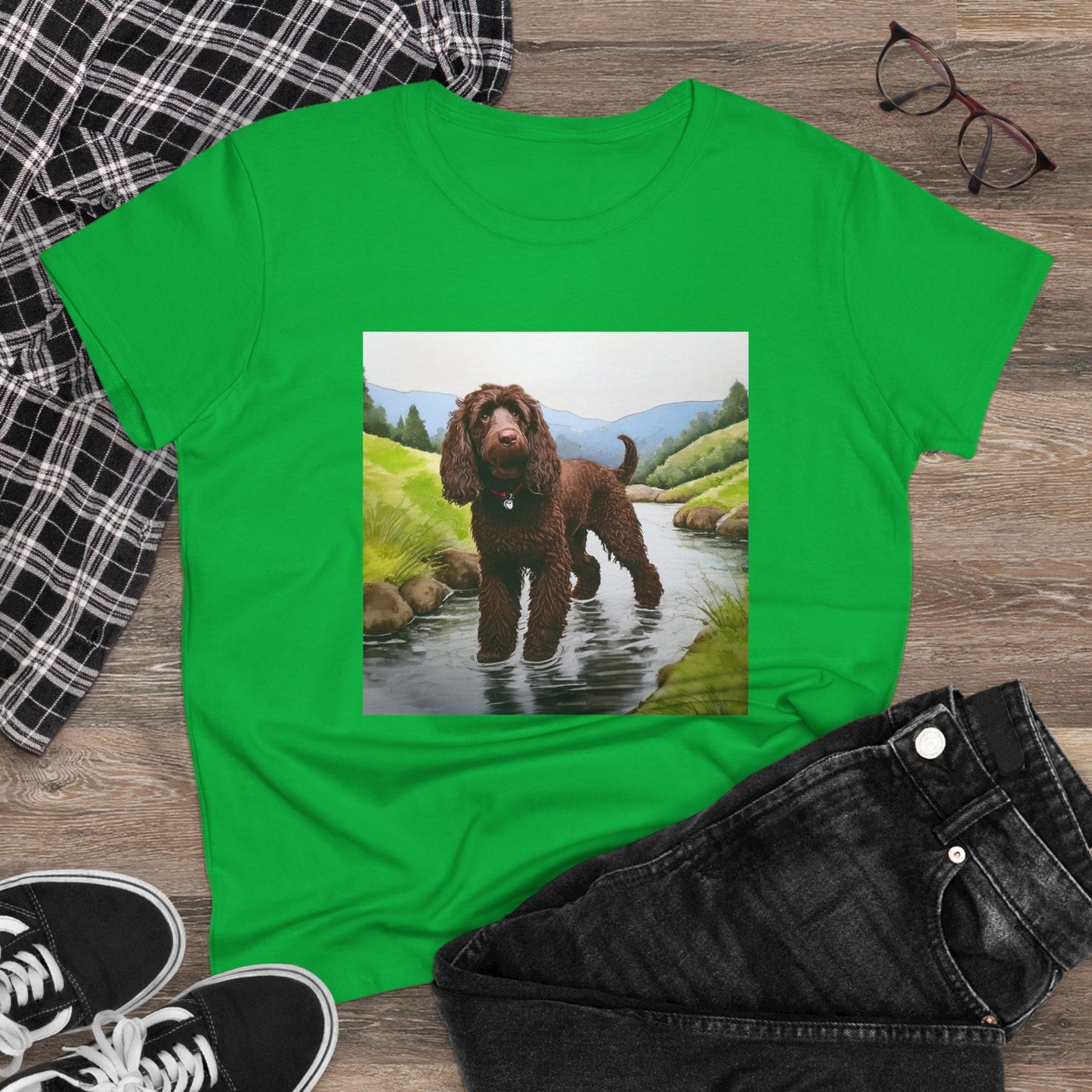Irish Water Spaniel Women's Midweight Cotton Tee