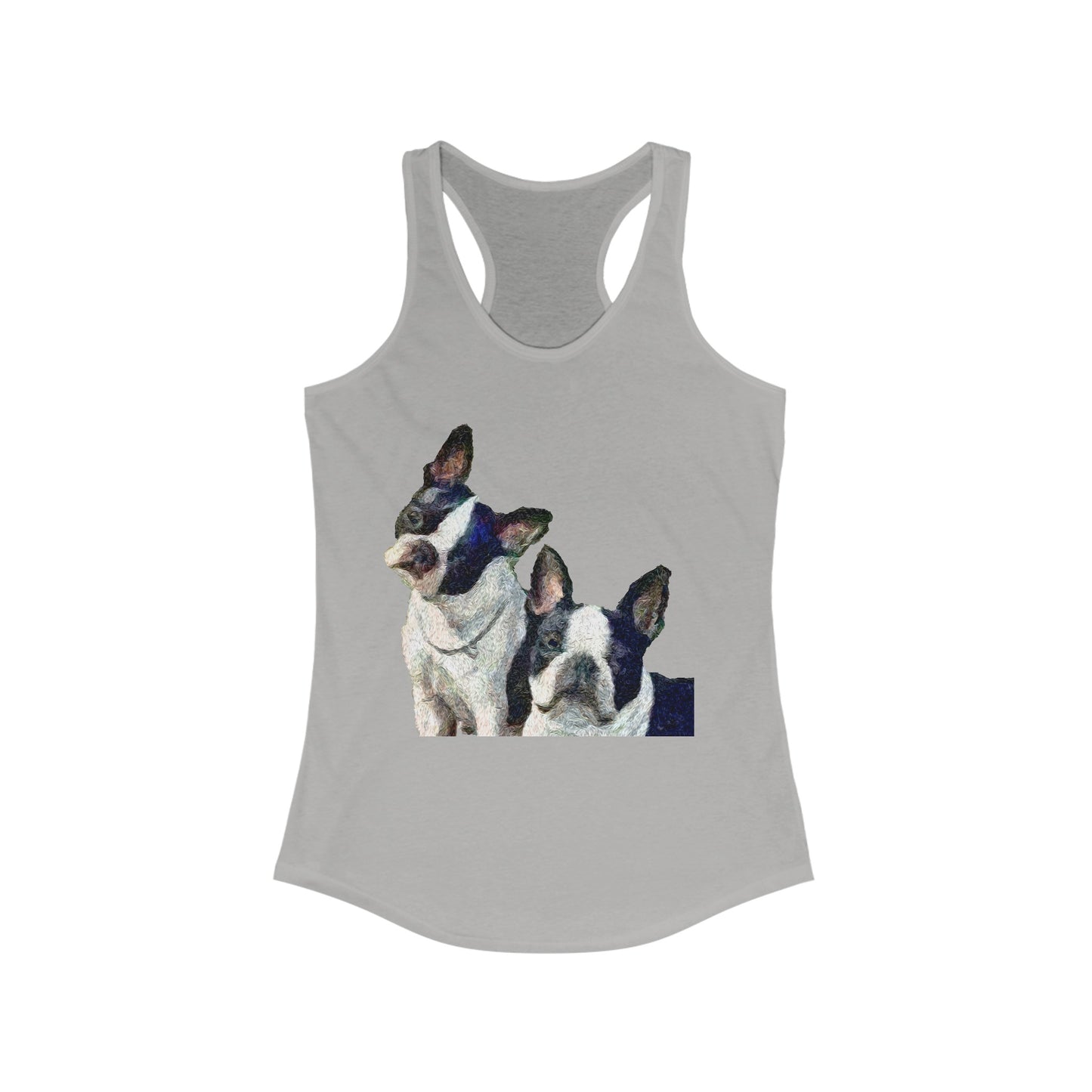 Skipper & Dee Dee: Boston Terriers Women's Racerback Tank